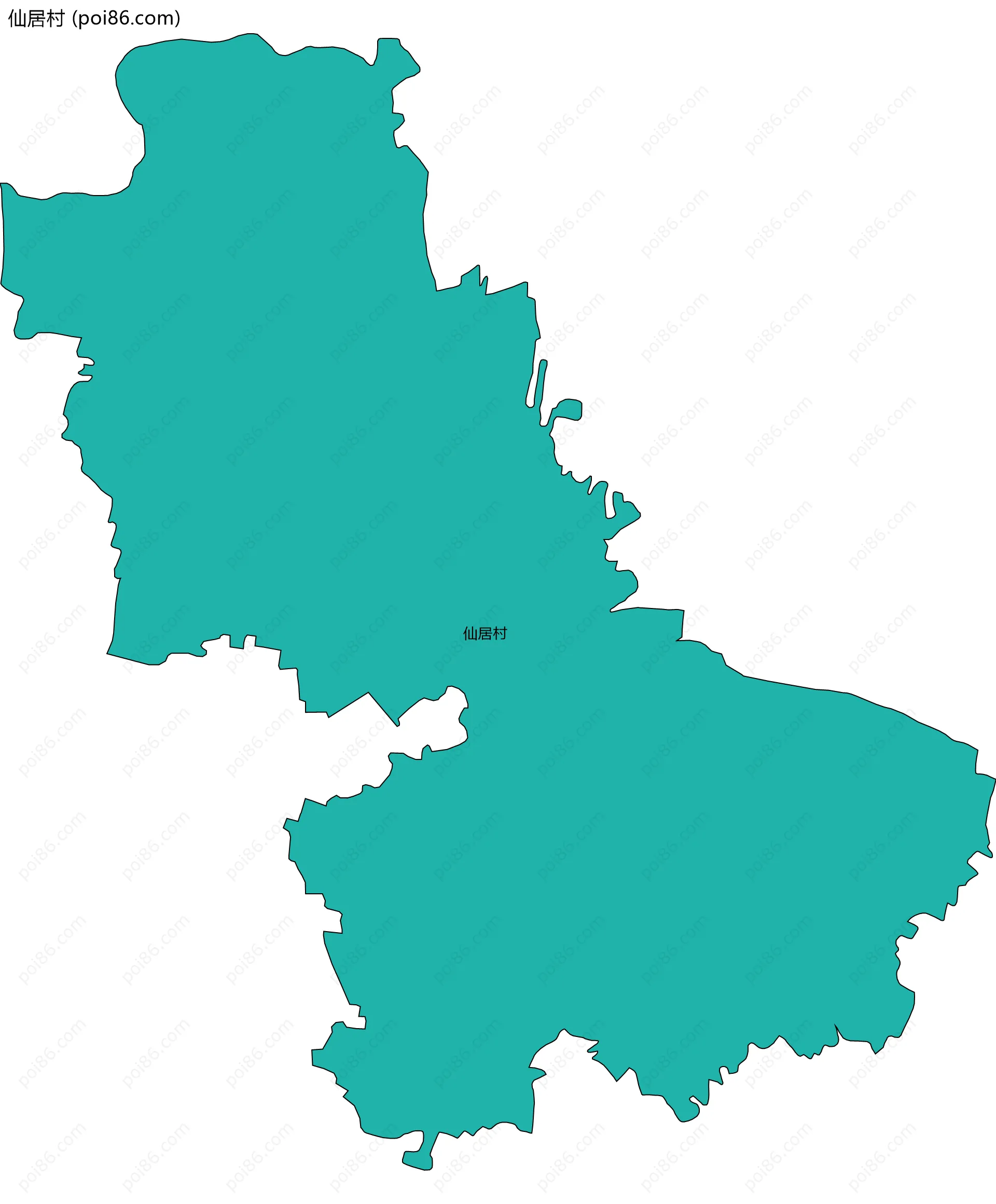 仙居村边界地图