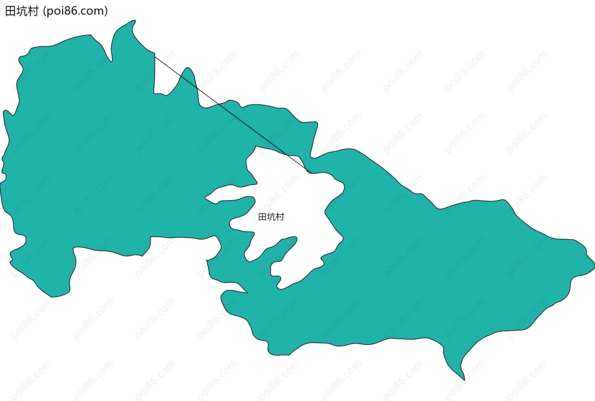 田坑村边界地图