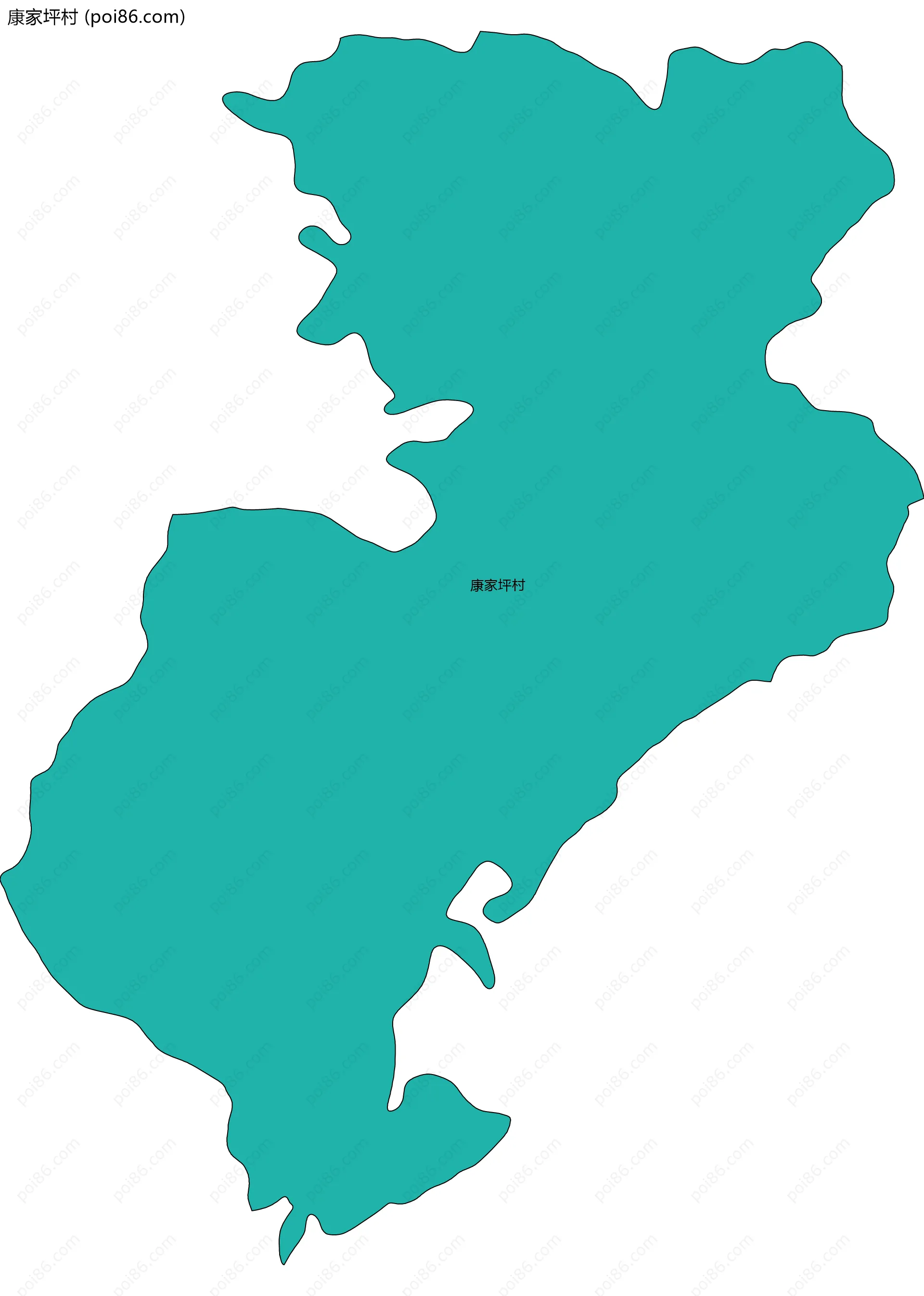 康家坪村边界地图