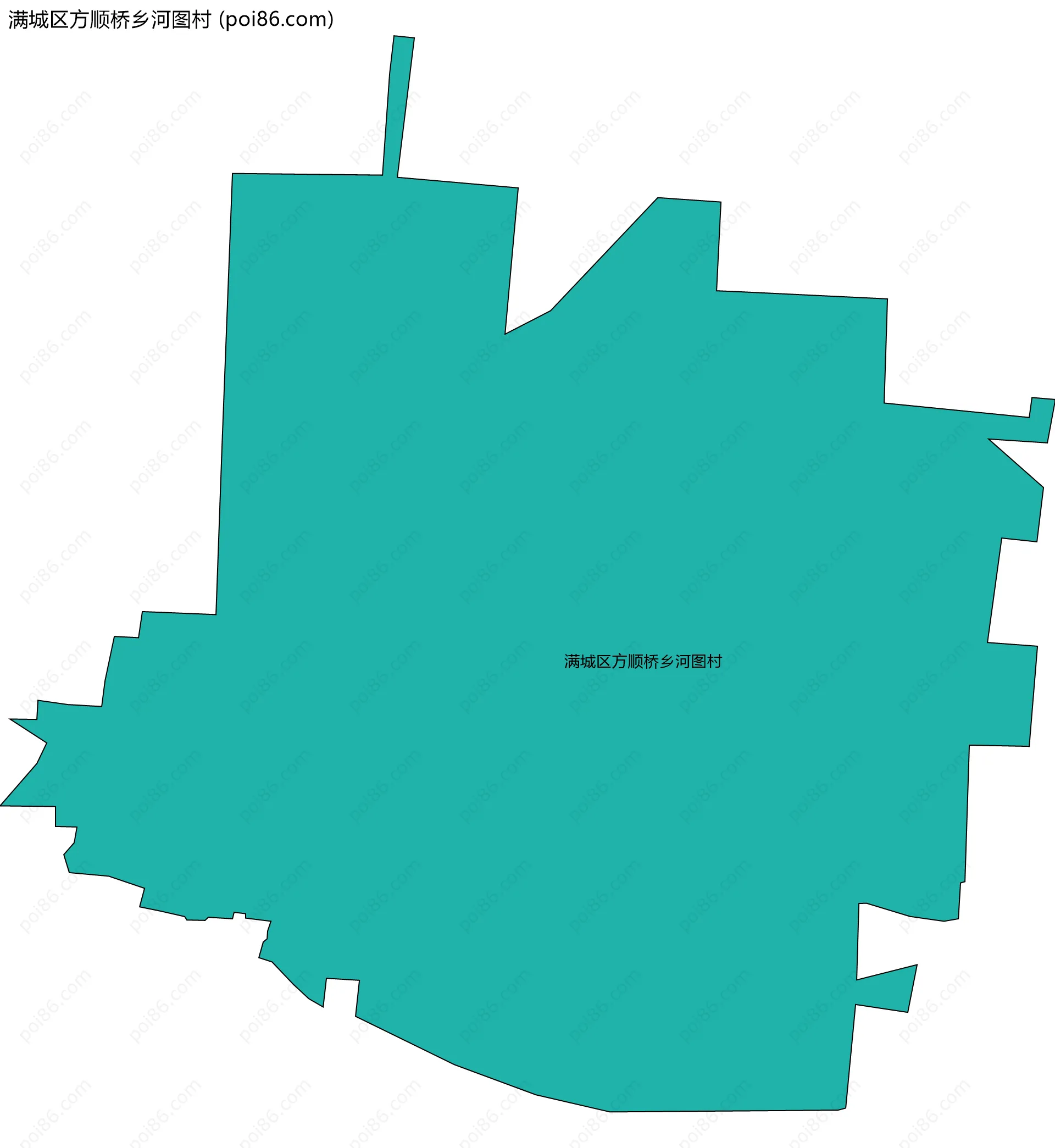满城区方顺桥乡河图村边界地图