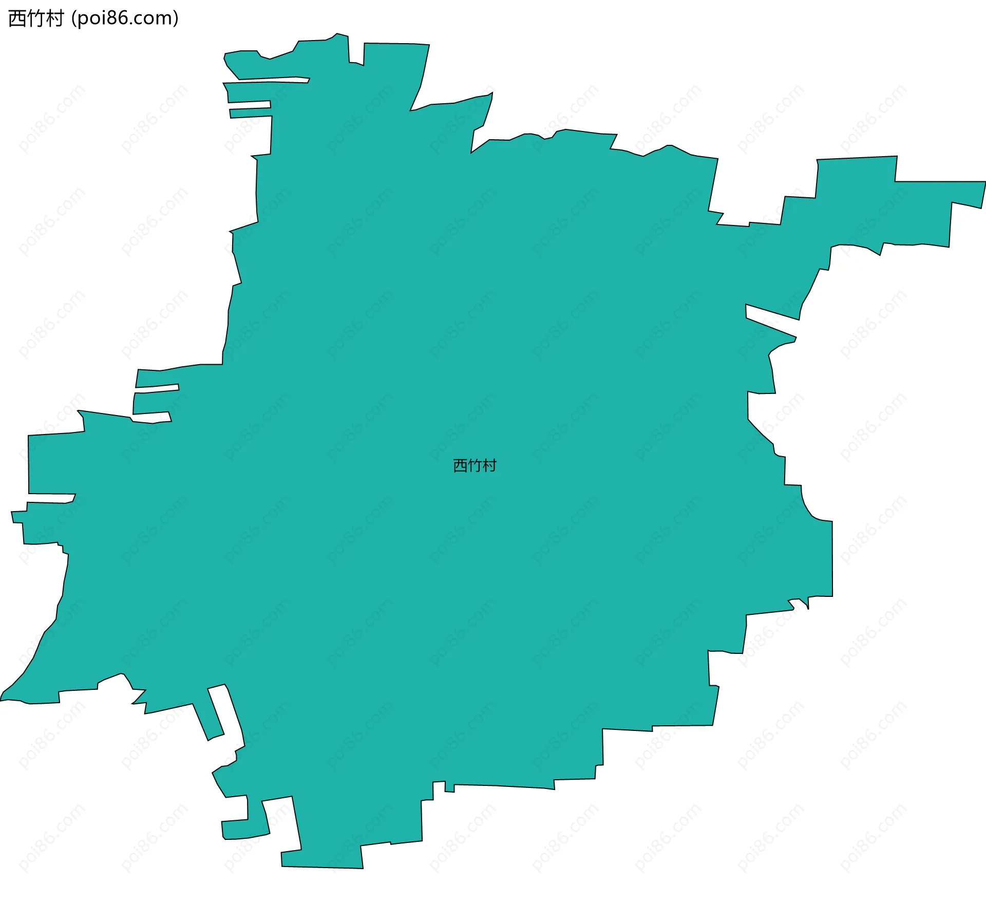 西竹村边界地图
