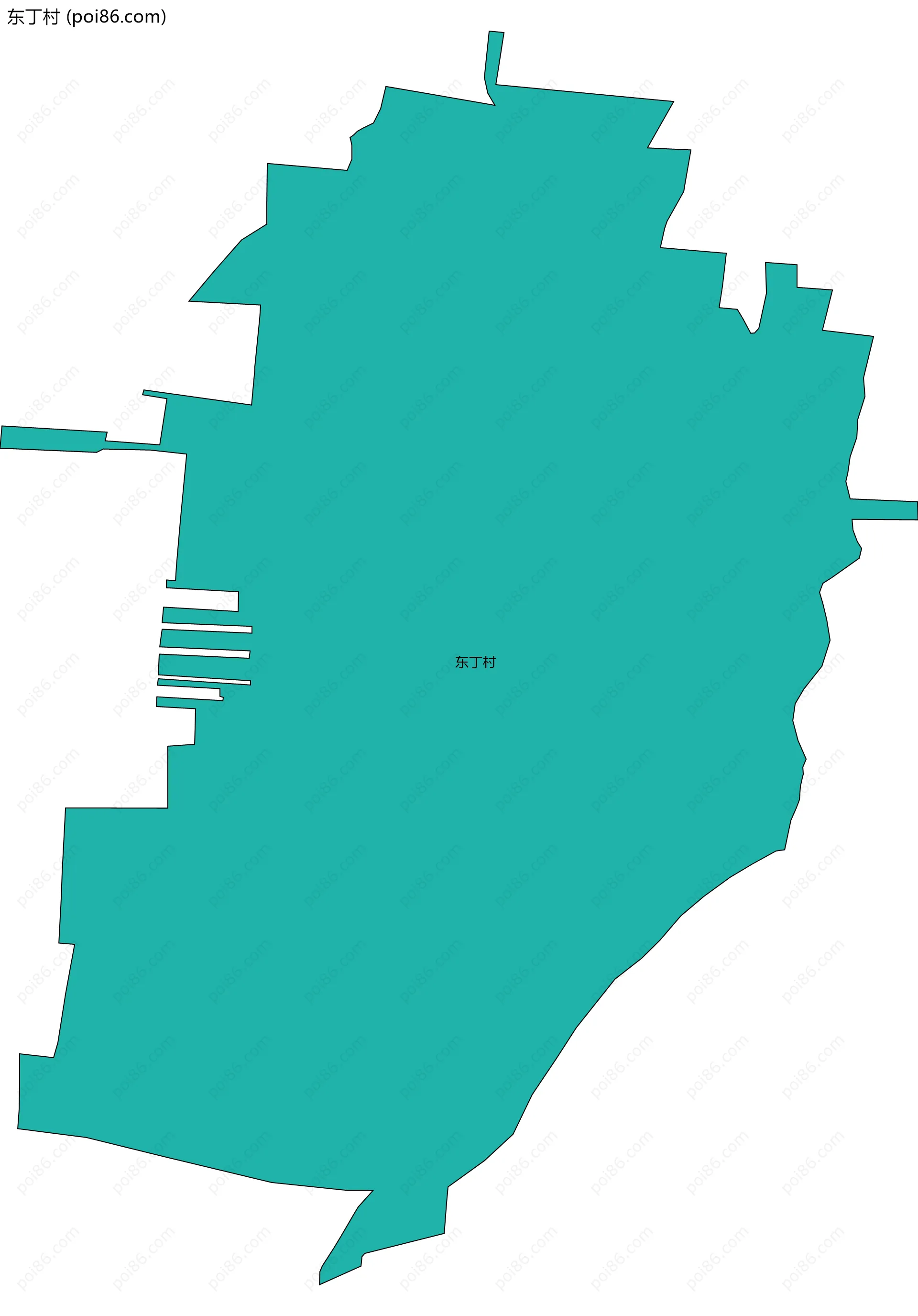 东丁村边界地图
