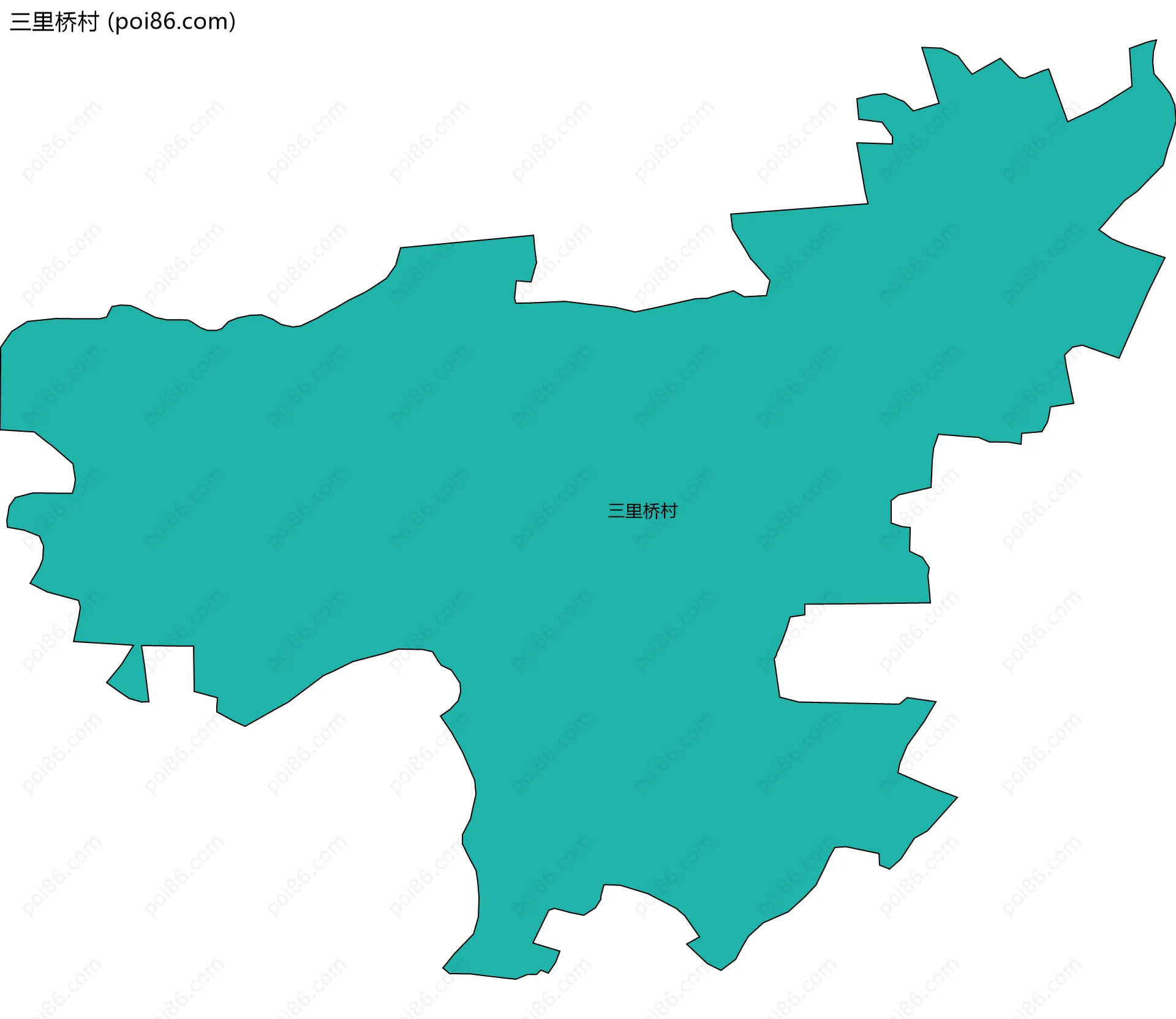三里桥村边界地图