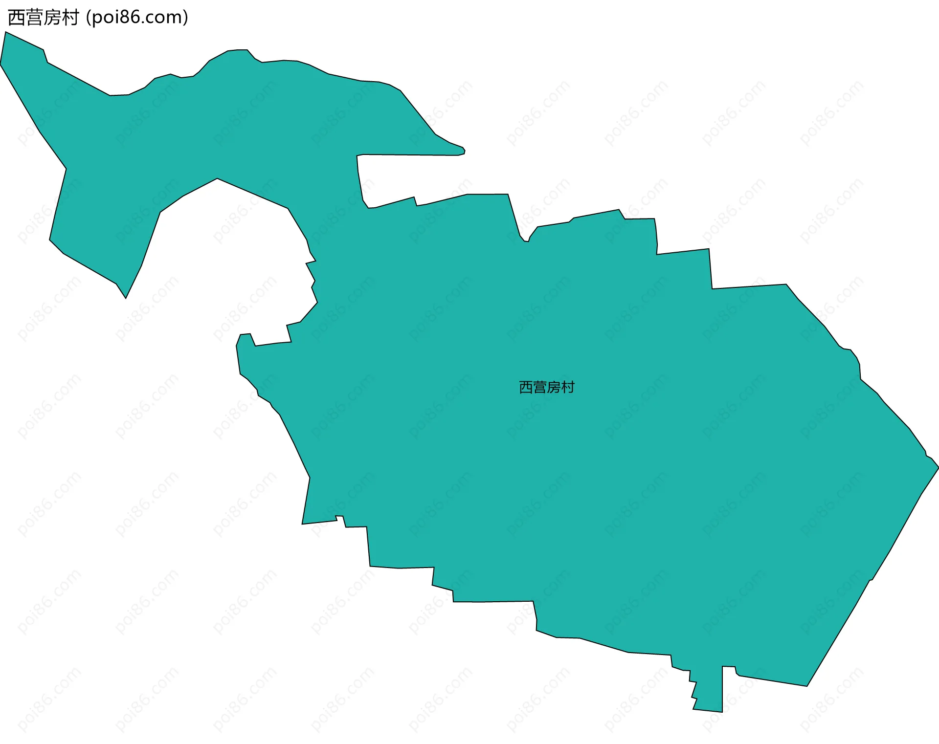 西营房村边界地图