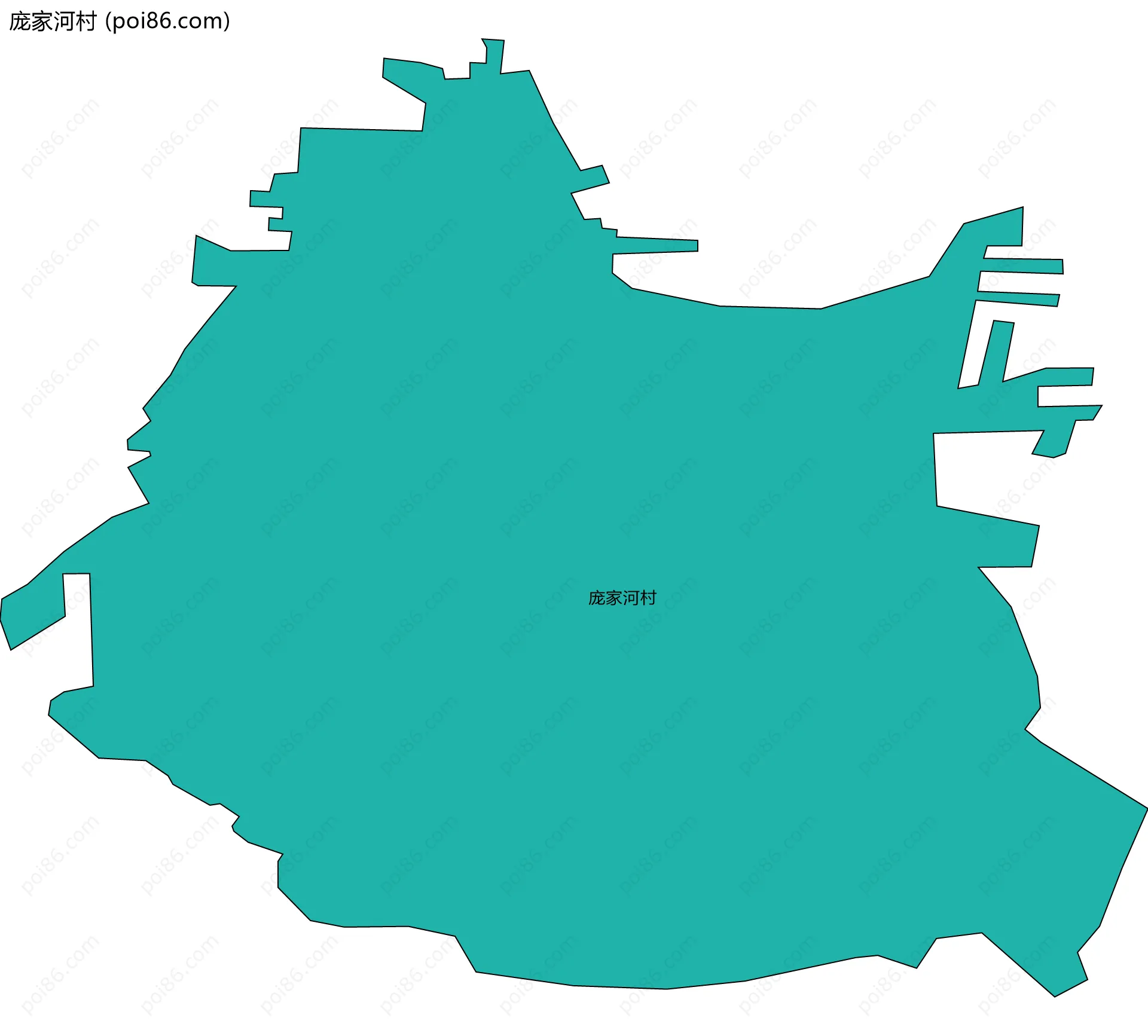 庞家河村边界地图