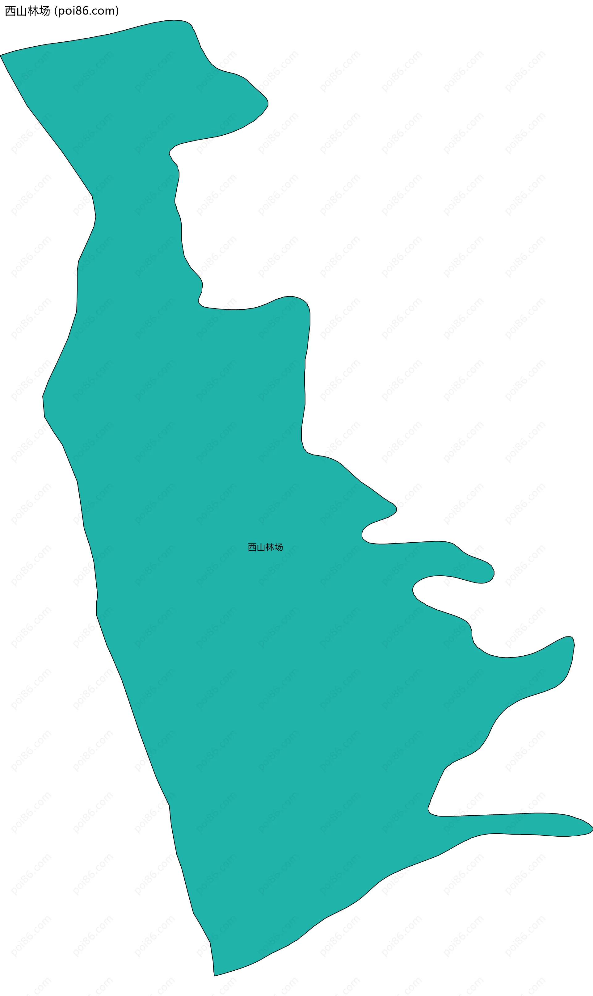 西山林场边界地图