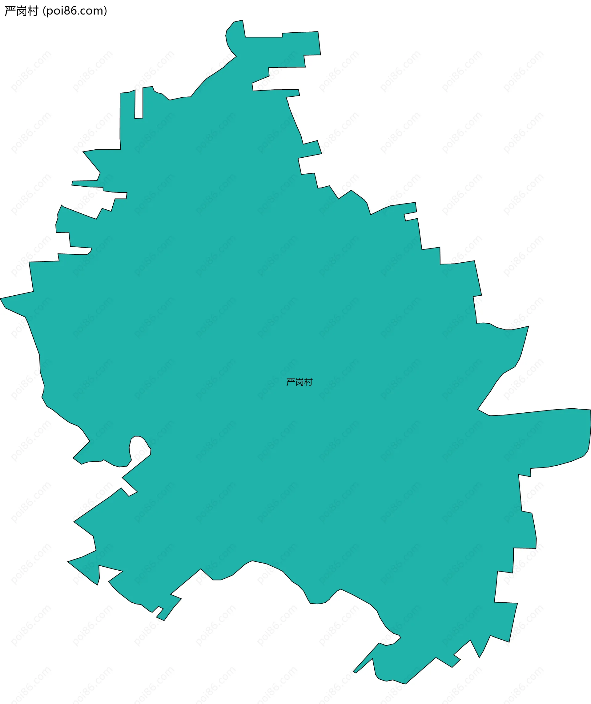 严岗村边界地图