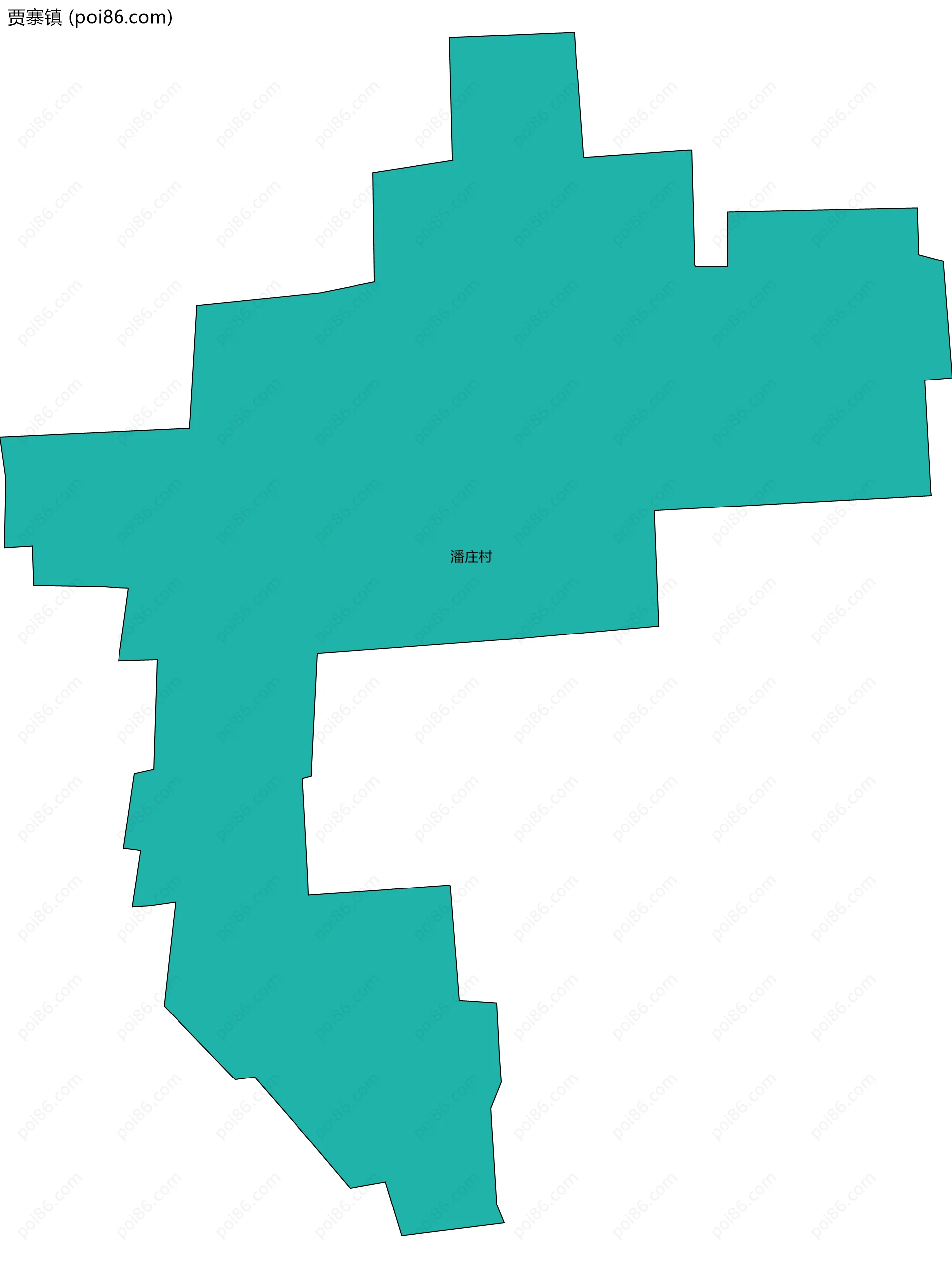 贾寨镇边界地图(五级行政区划)