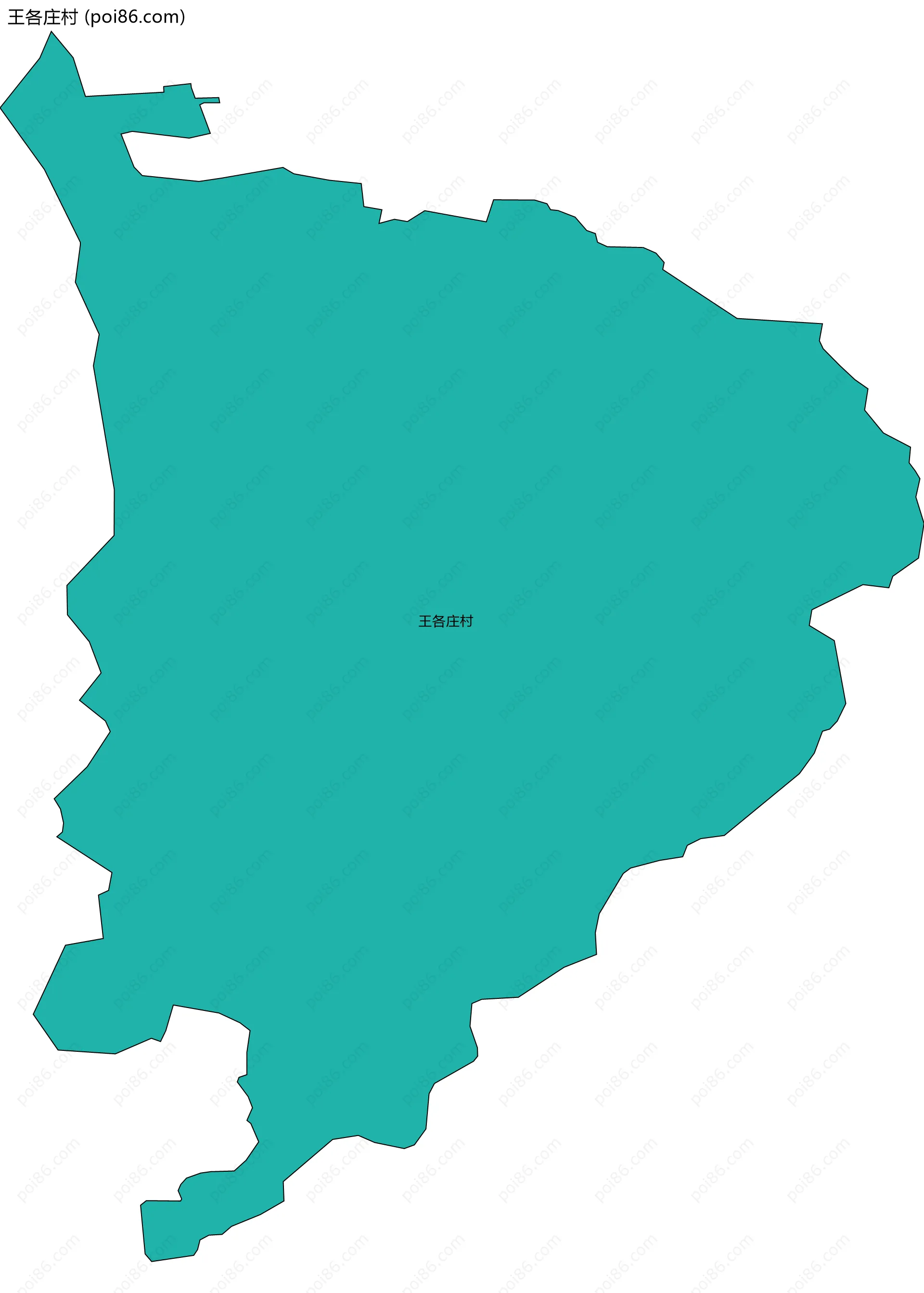 王各庄村边界地图