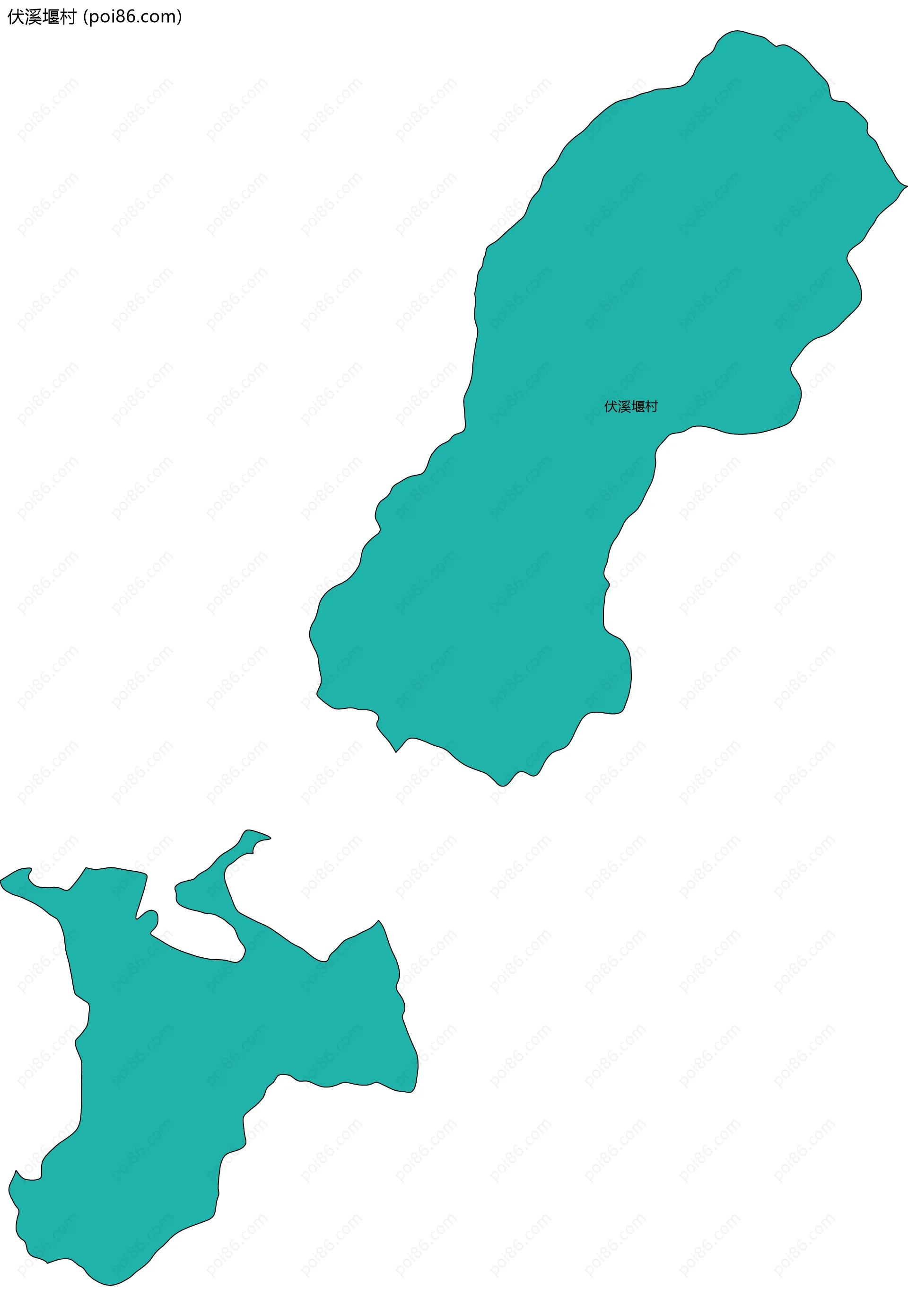 伏溪堰村边界地图