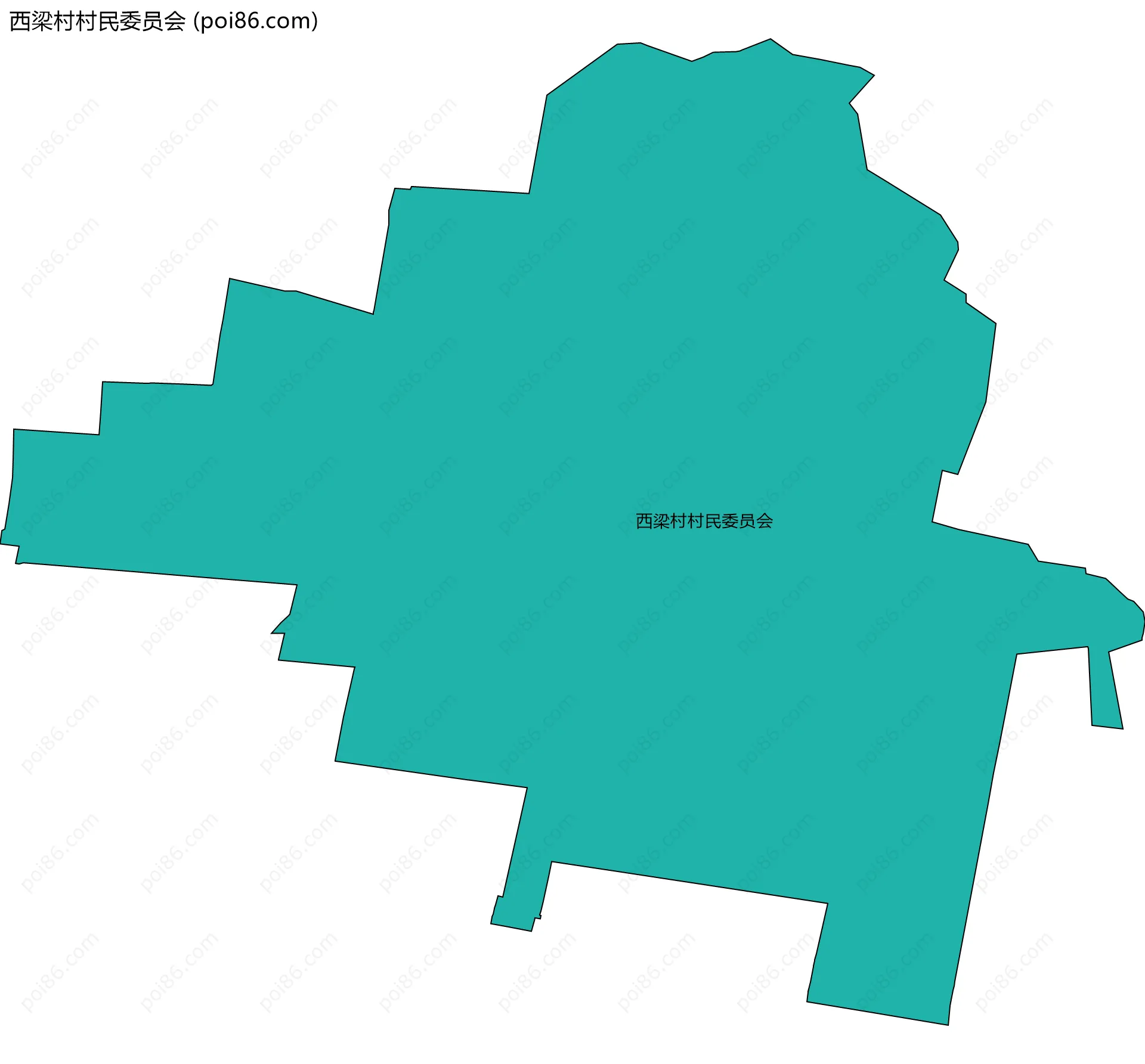 西梁村村民委员会边界地图