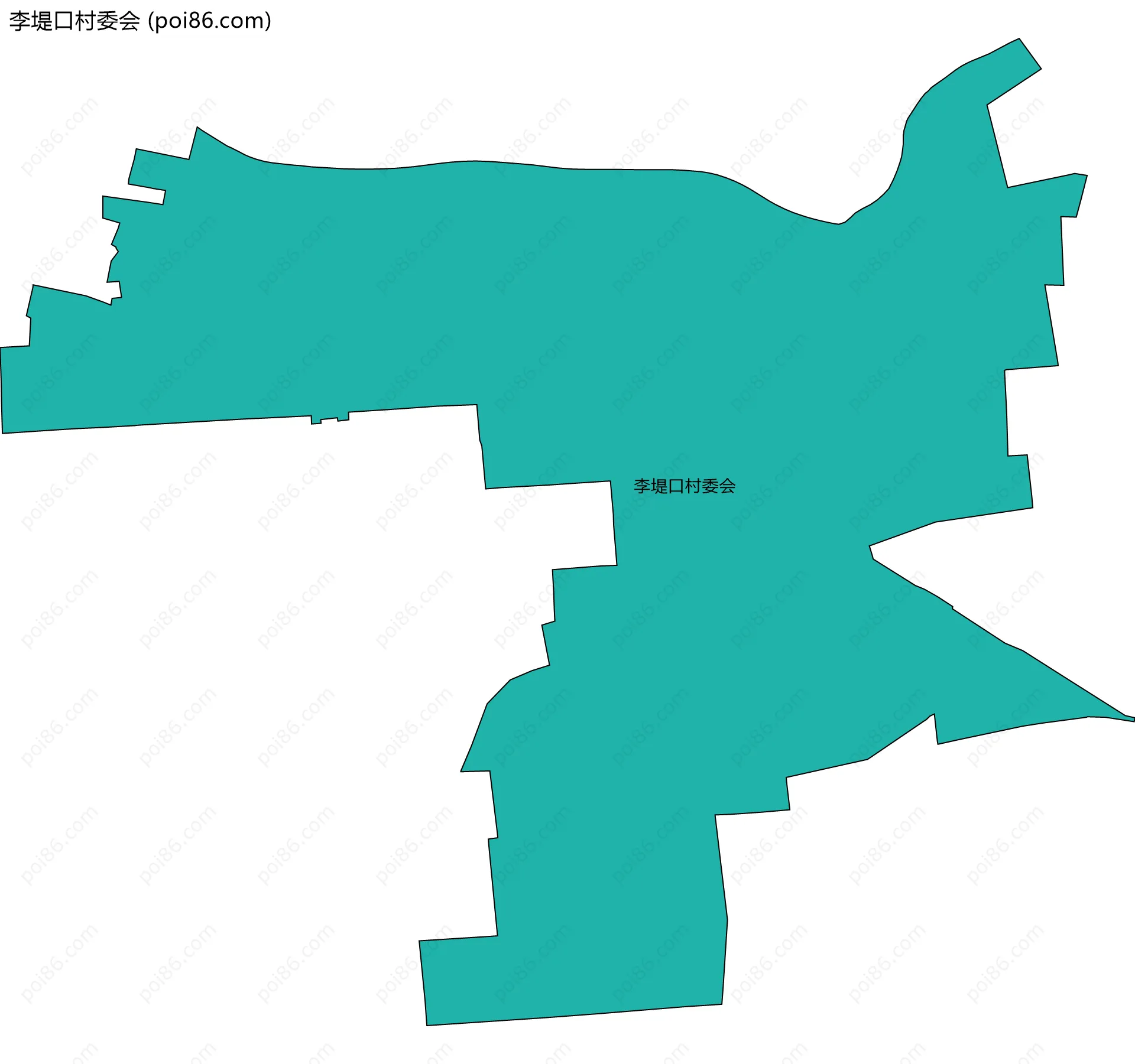李堤口村委会边界地图