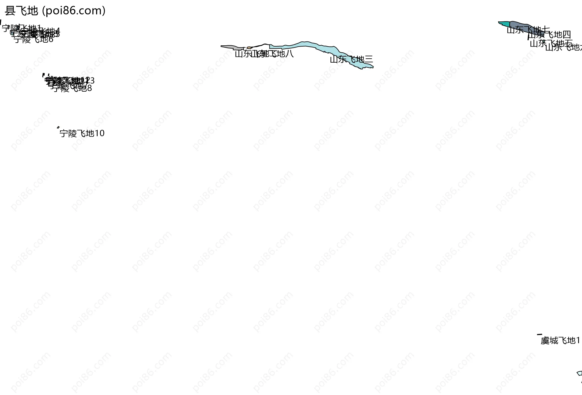 县飞地边界地图(五级行政区划)
