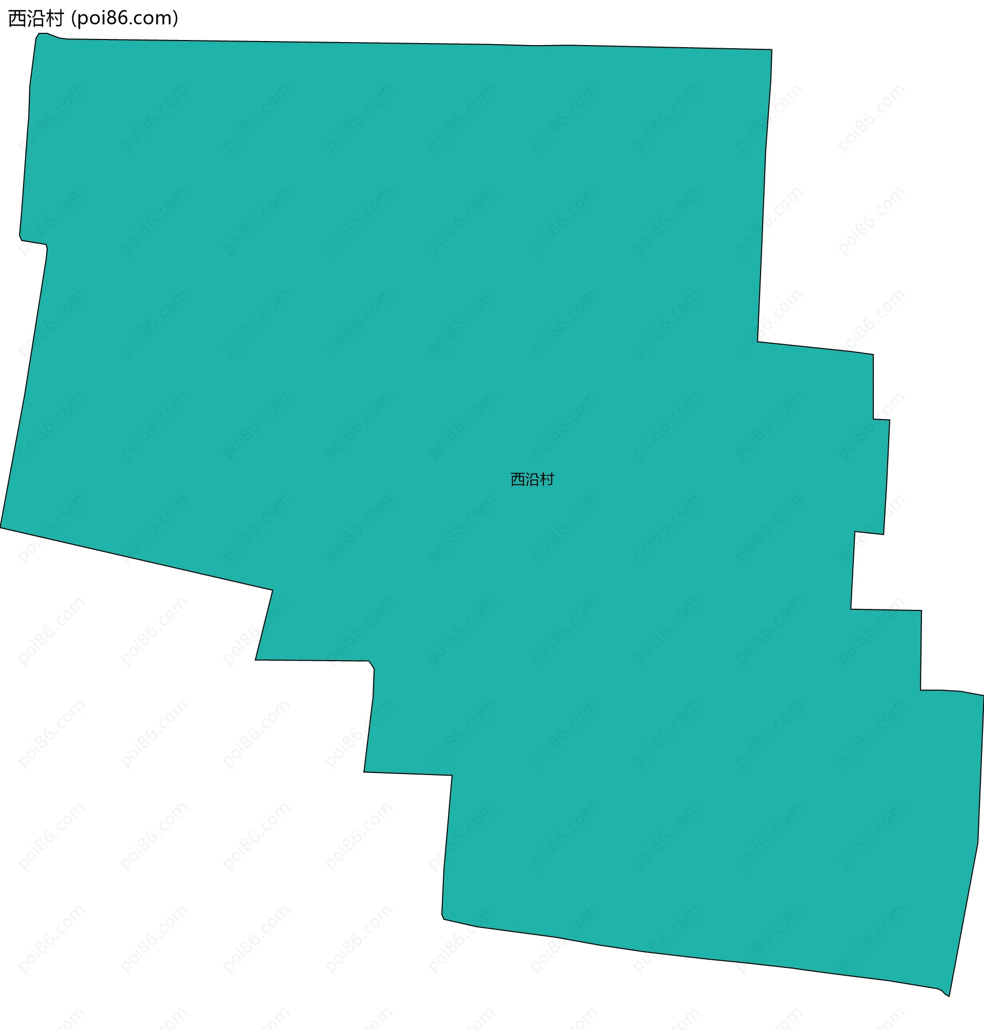 西沿村边界地图