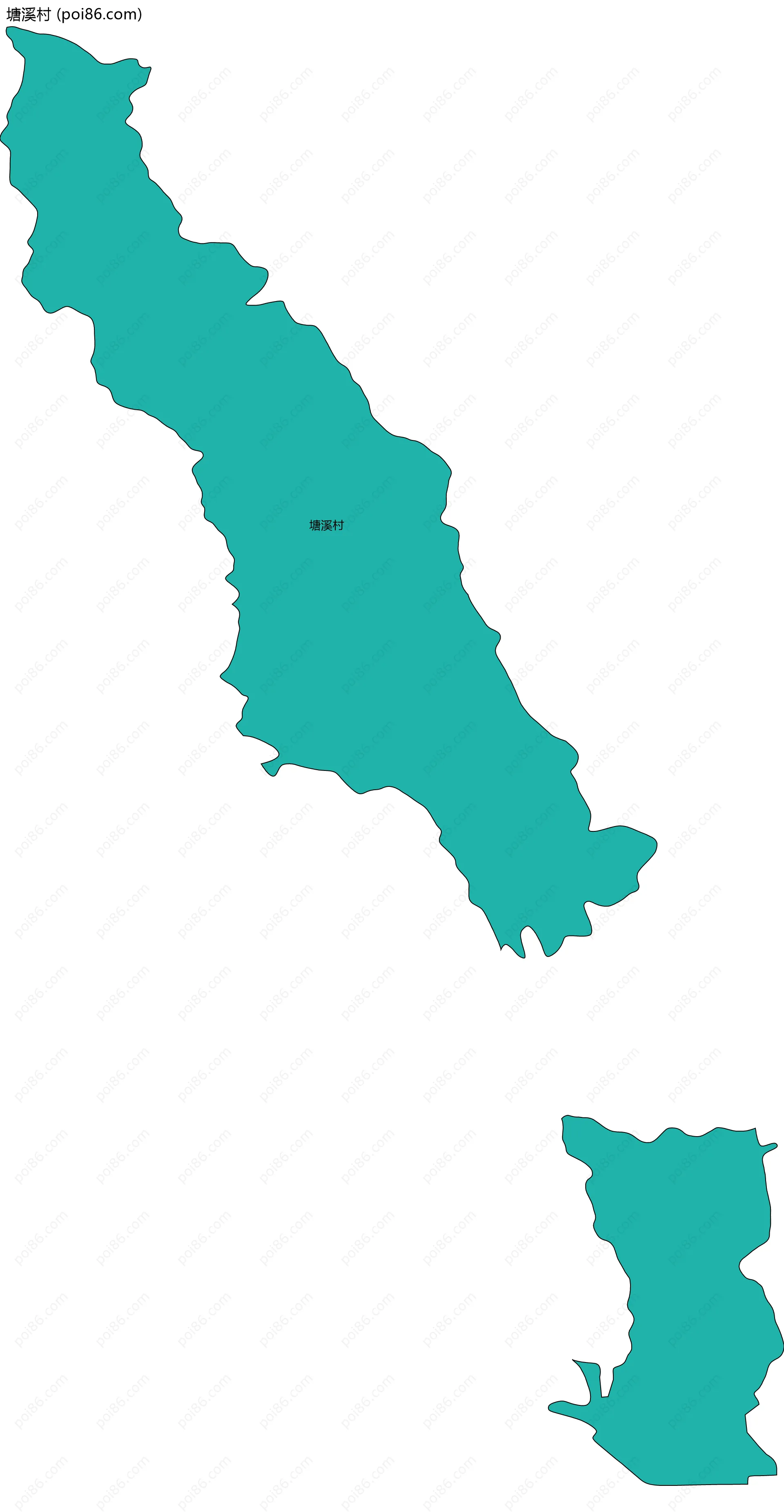 塘溪村边界地图