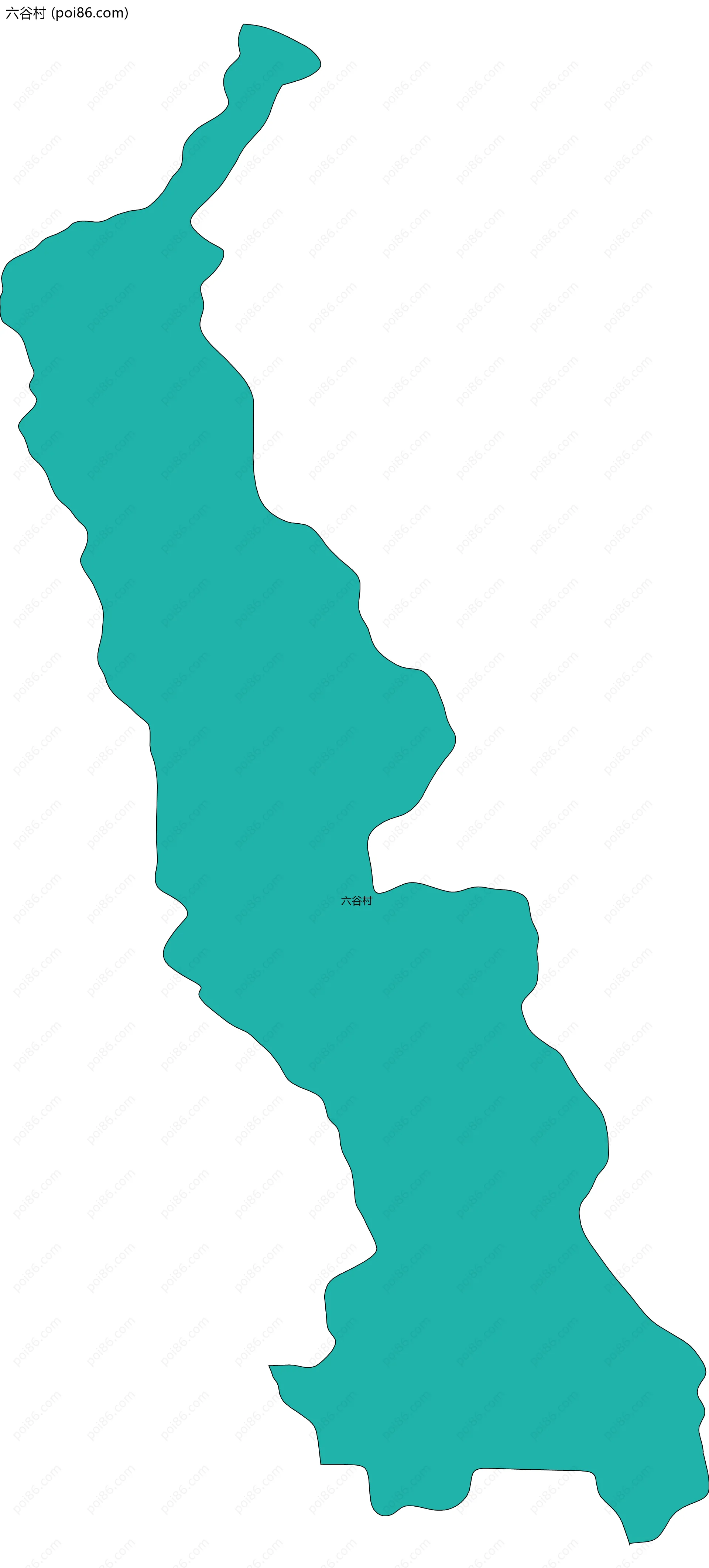 六谷村边界地图