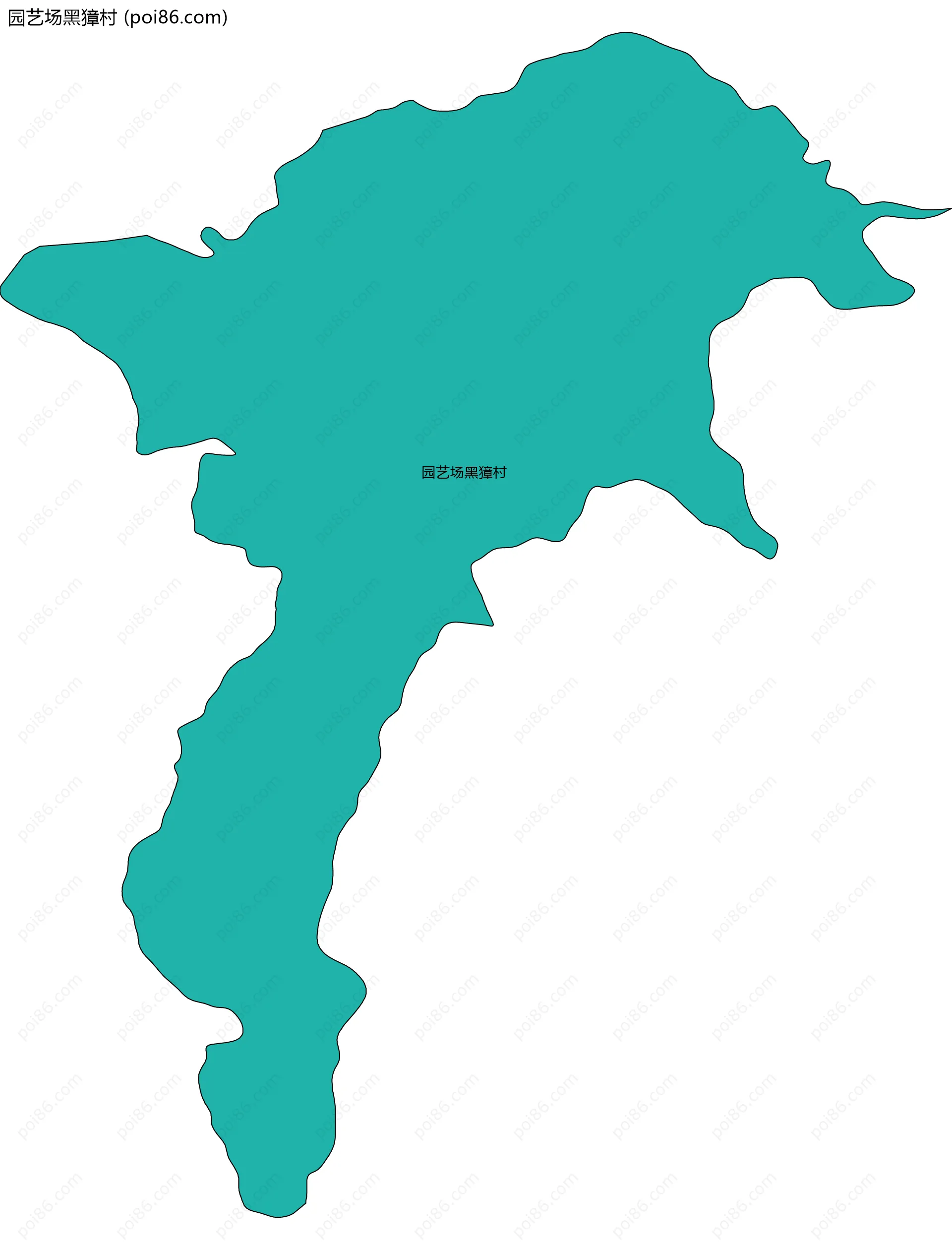 园艺场黑獐村边界地图