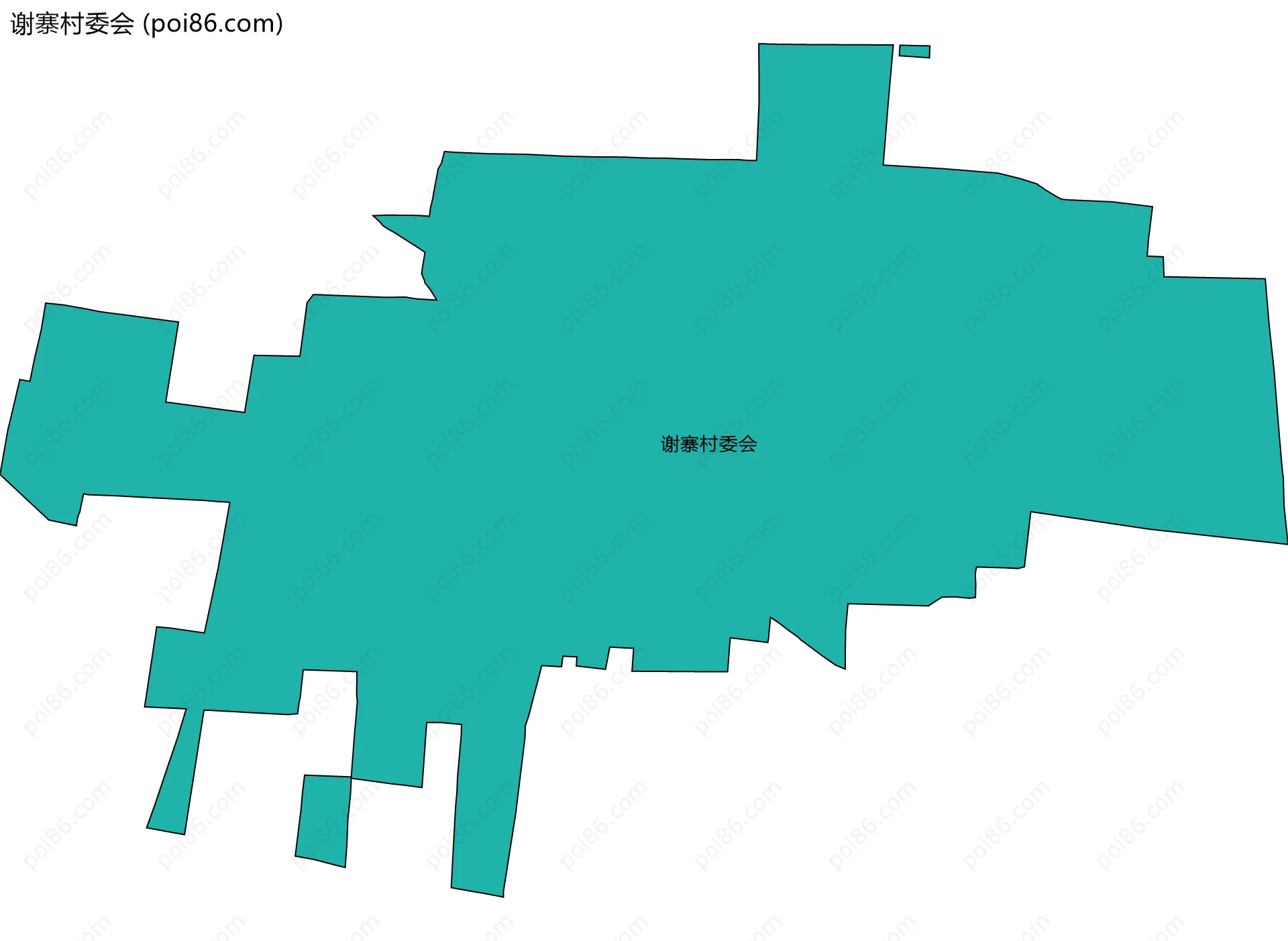 谢寨村委会边界地图