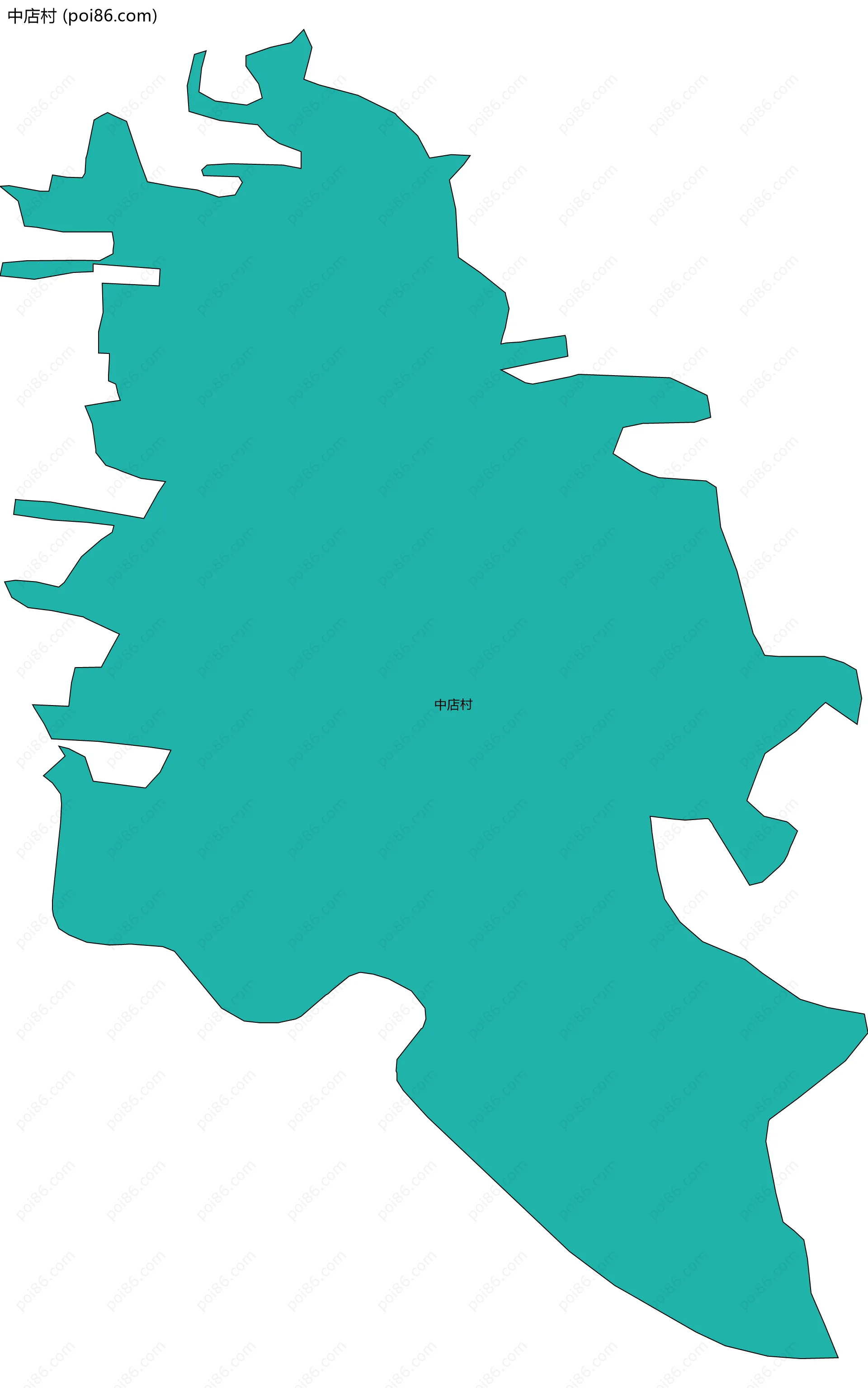 中店村边界地图