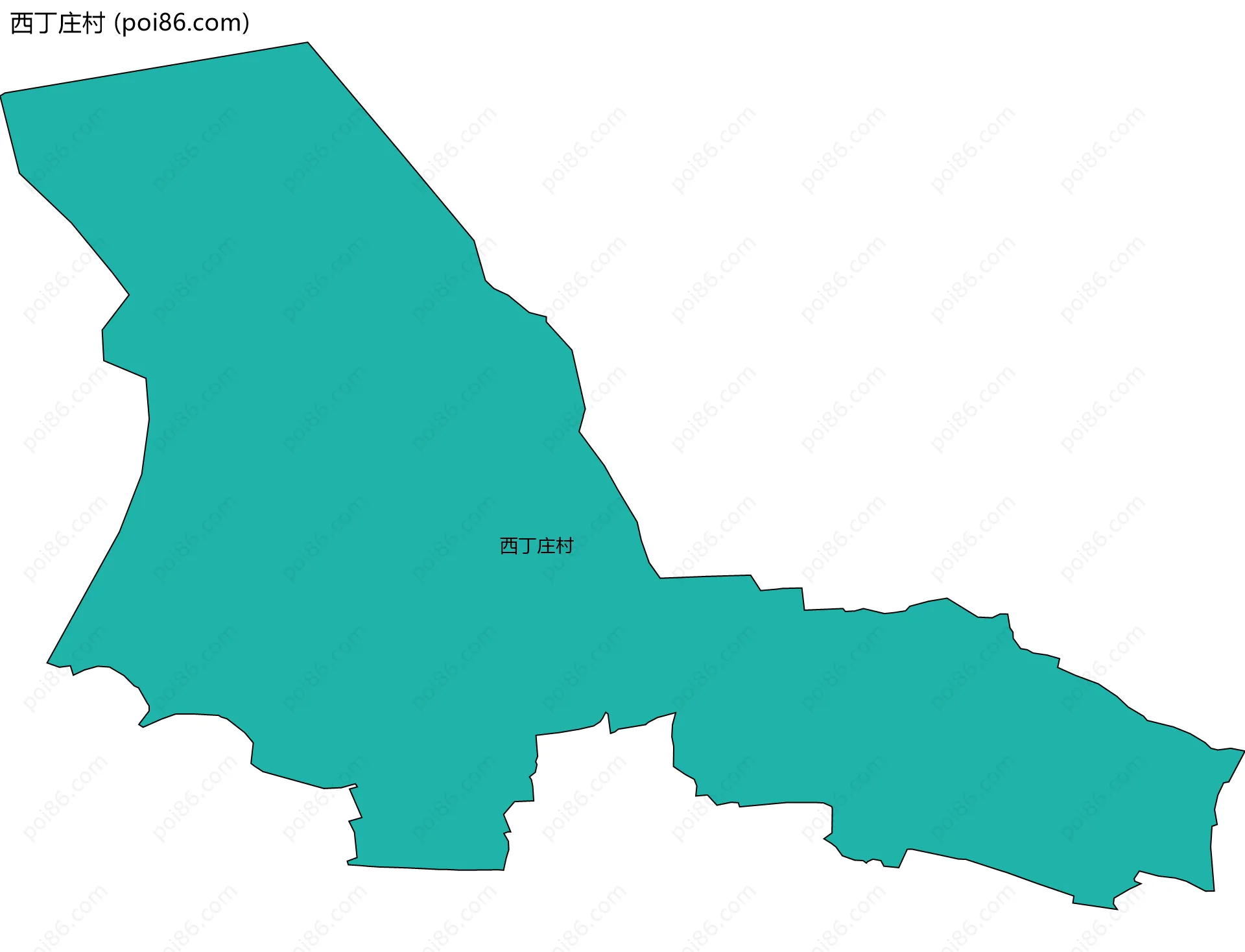 西丁庄村边界地图