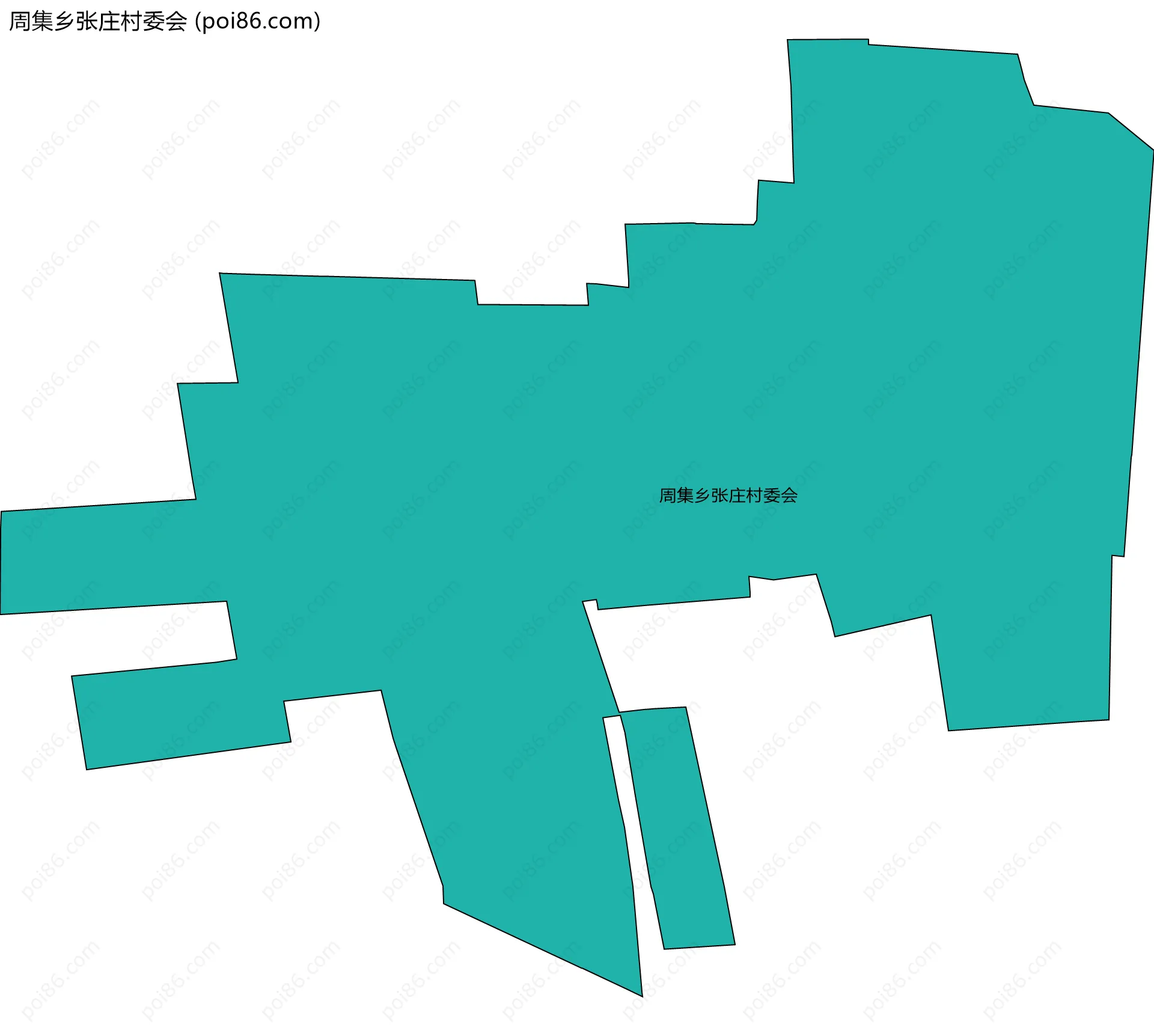 周集乡张庄村委会边界地图
