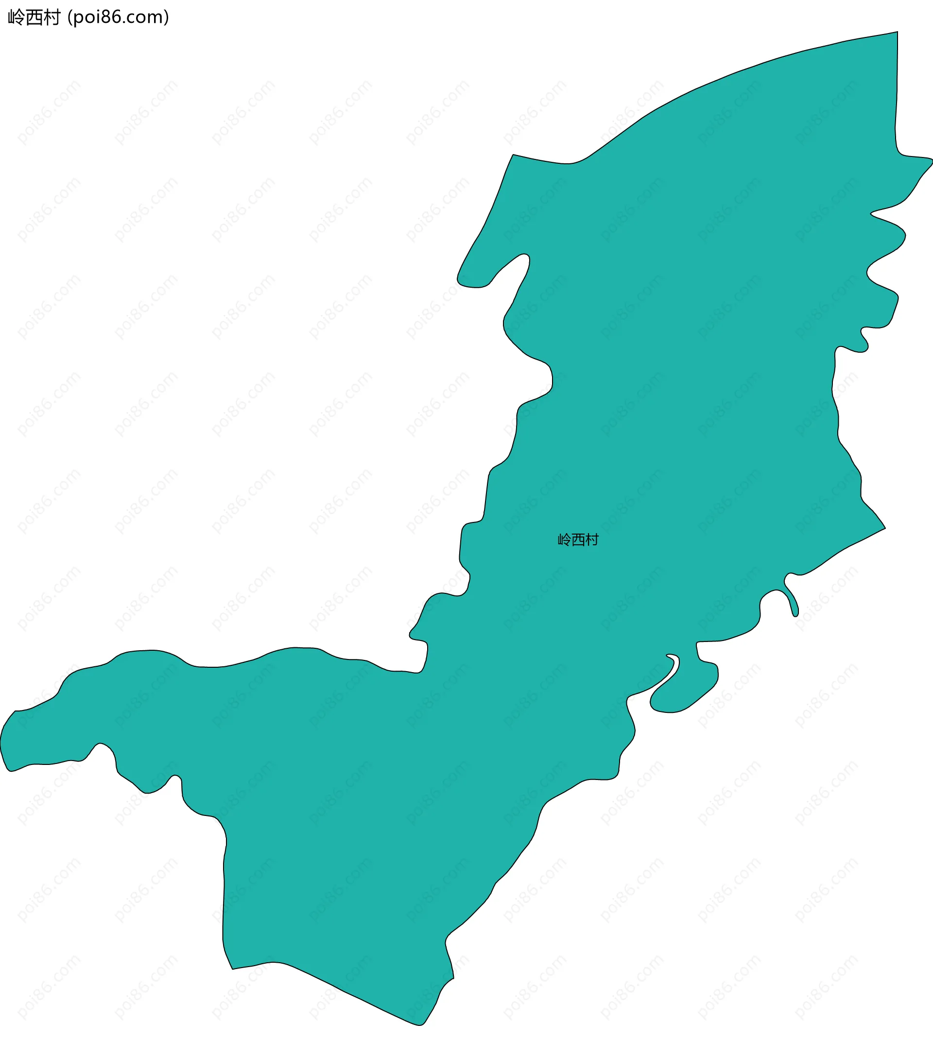 岭西村边界地图