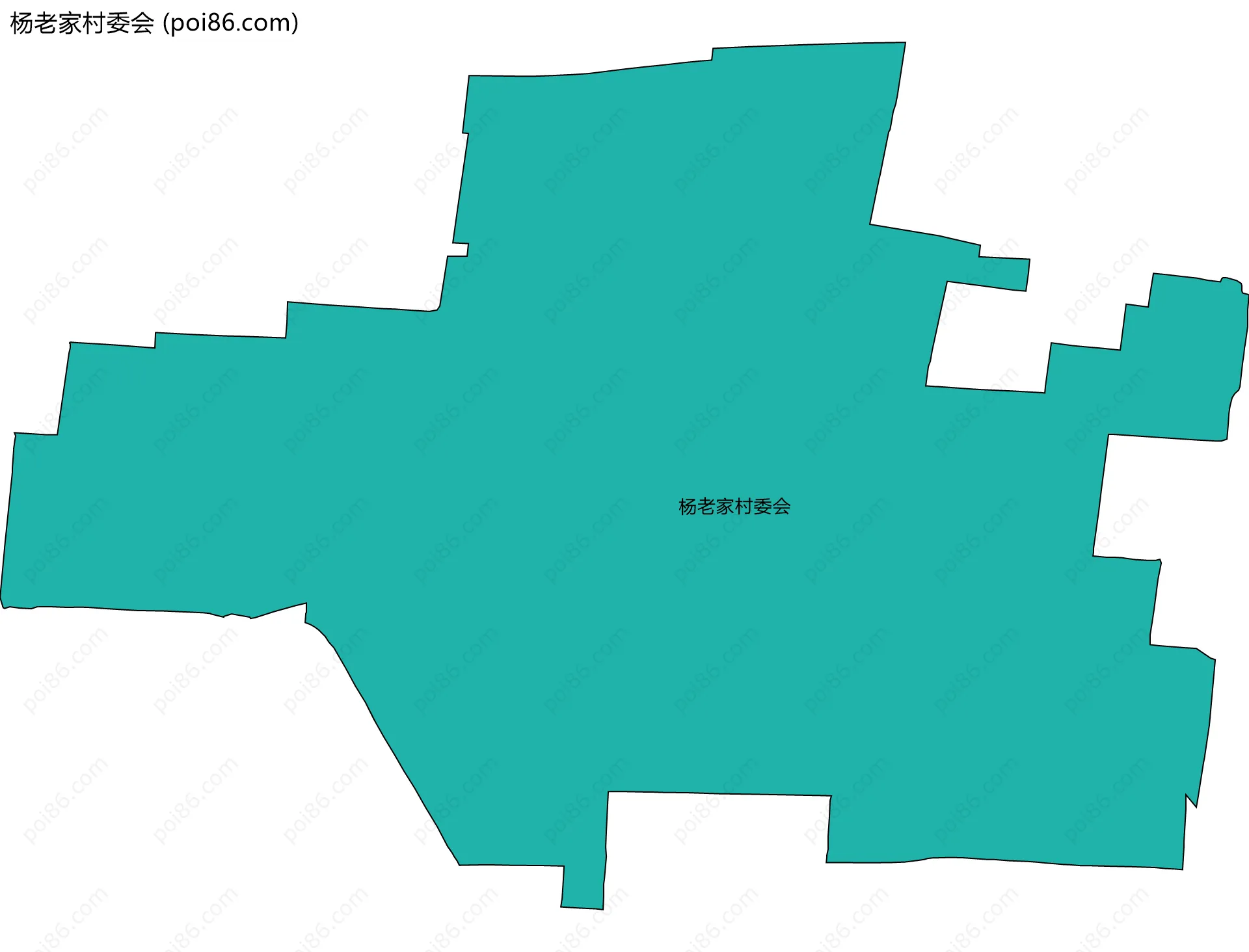 杨老家村委会边界地图