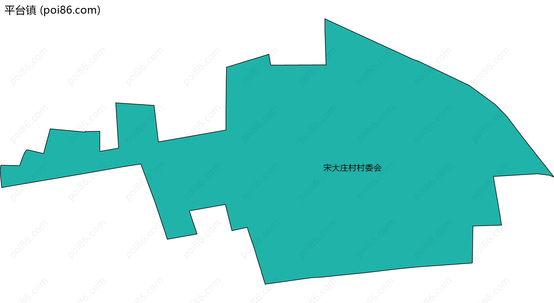 平台镇边界地图(五级行政区划)