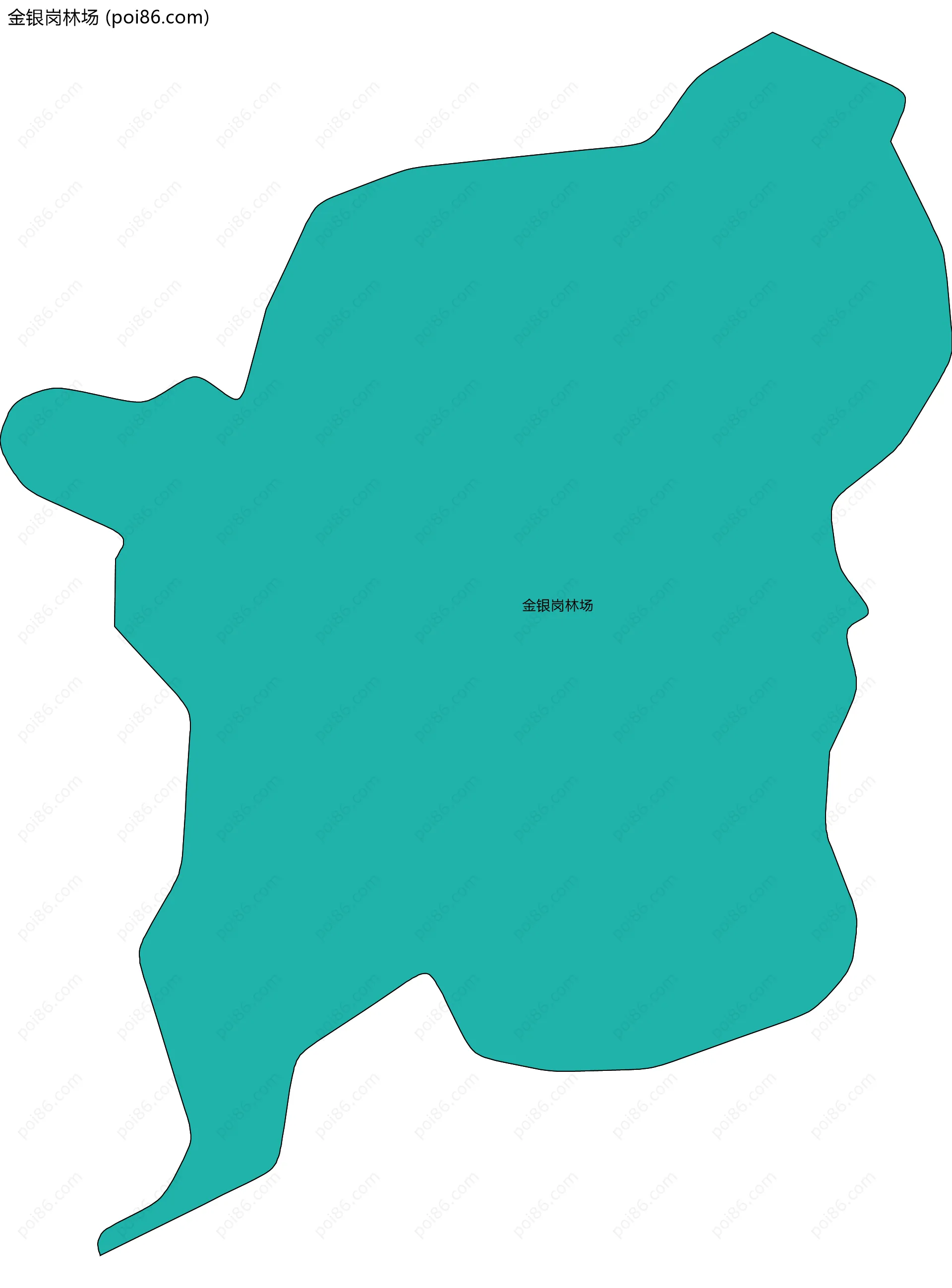 金银岗林场边界地图(五级行政区划)