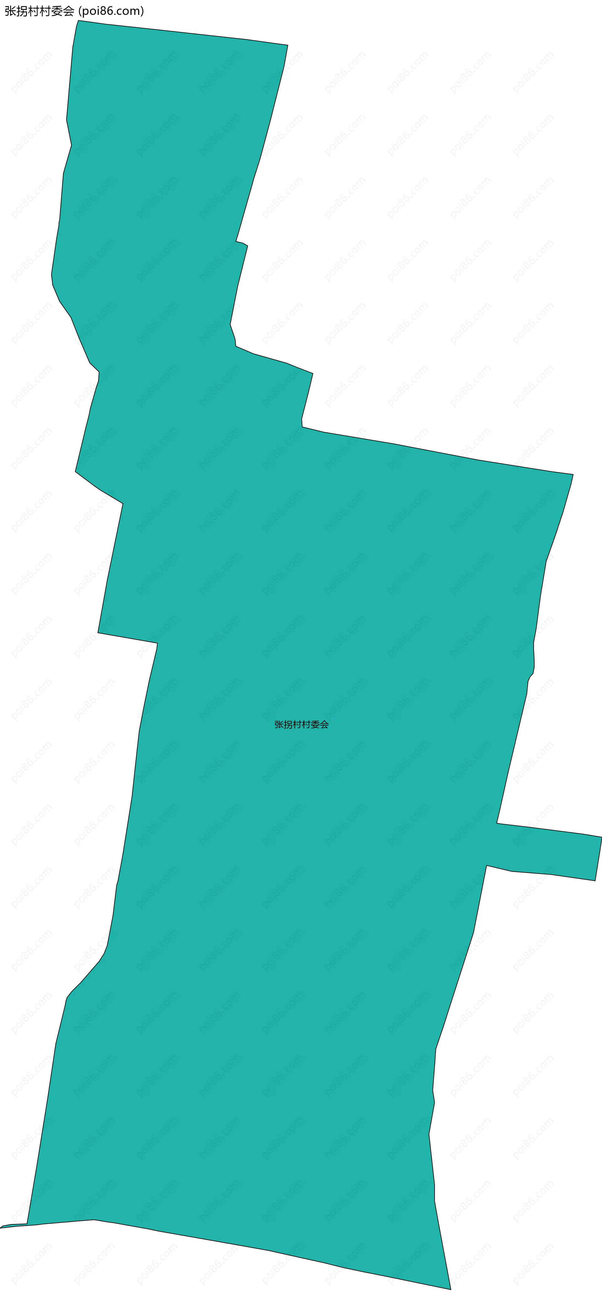 张拐村村委会边界地图