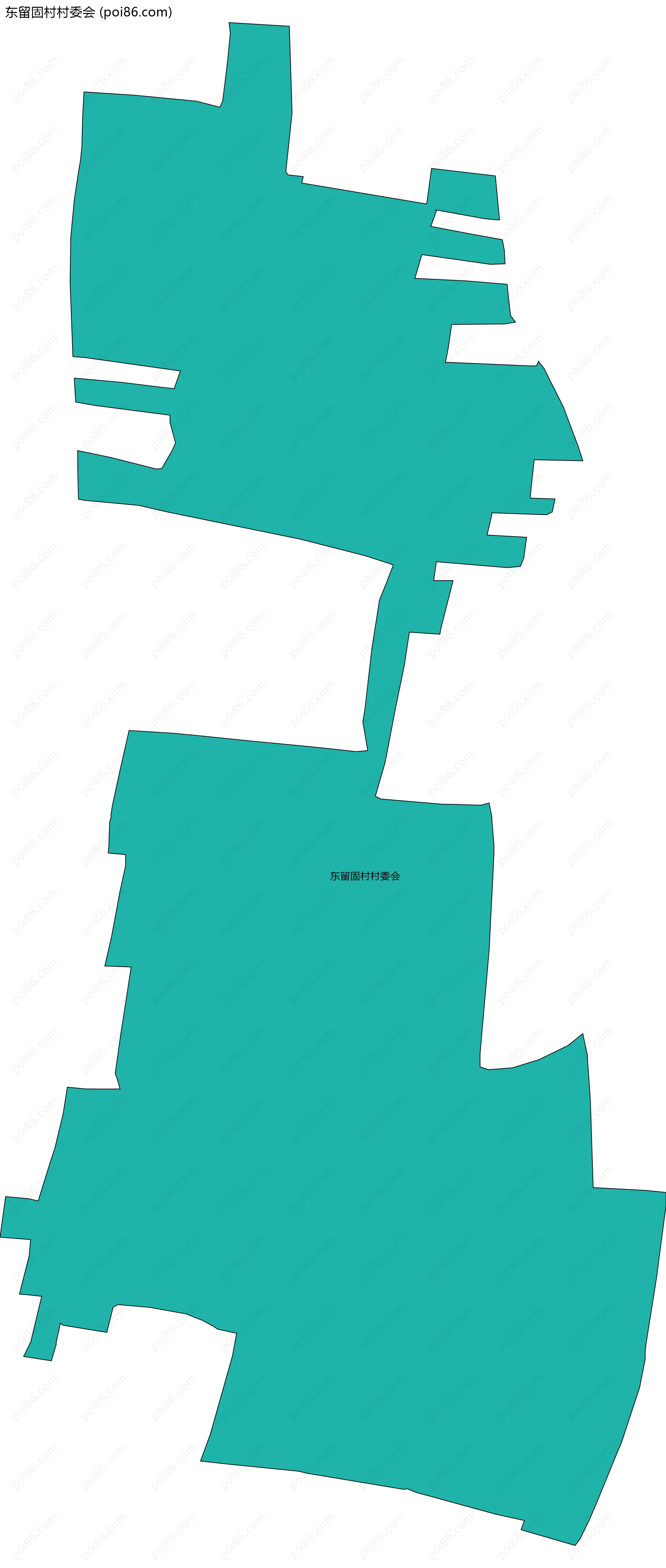 东留固村村委会边界地图
