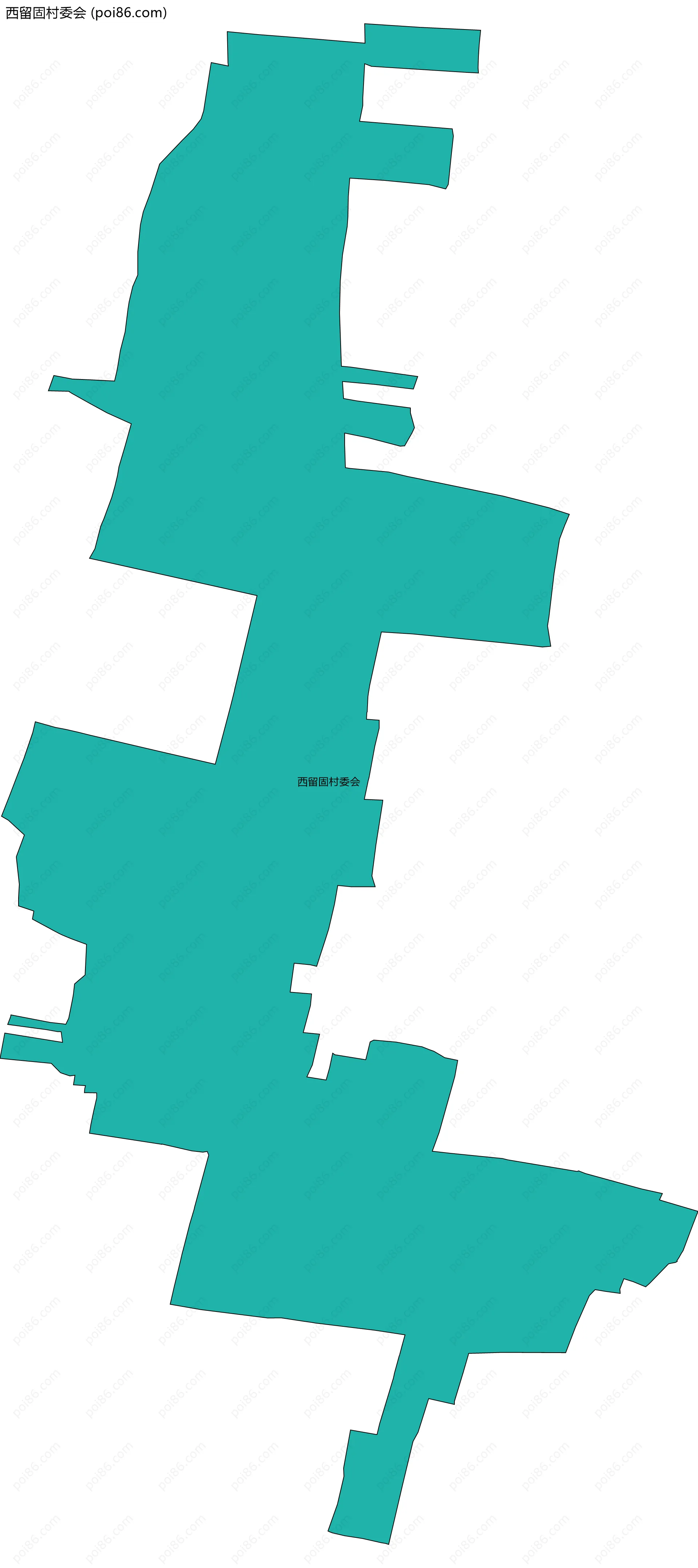 西留固村委会边界地图