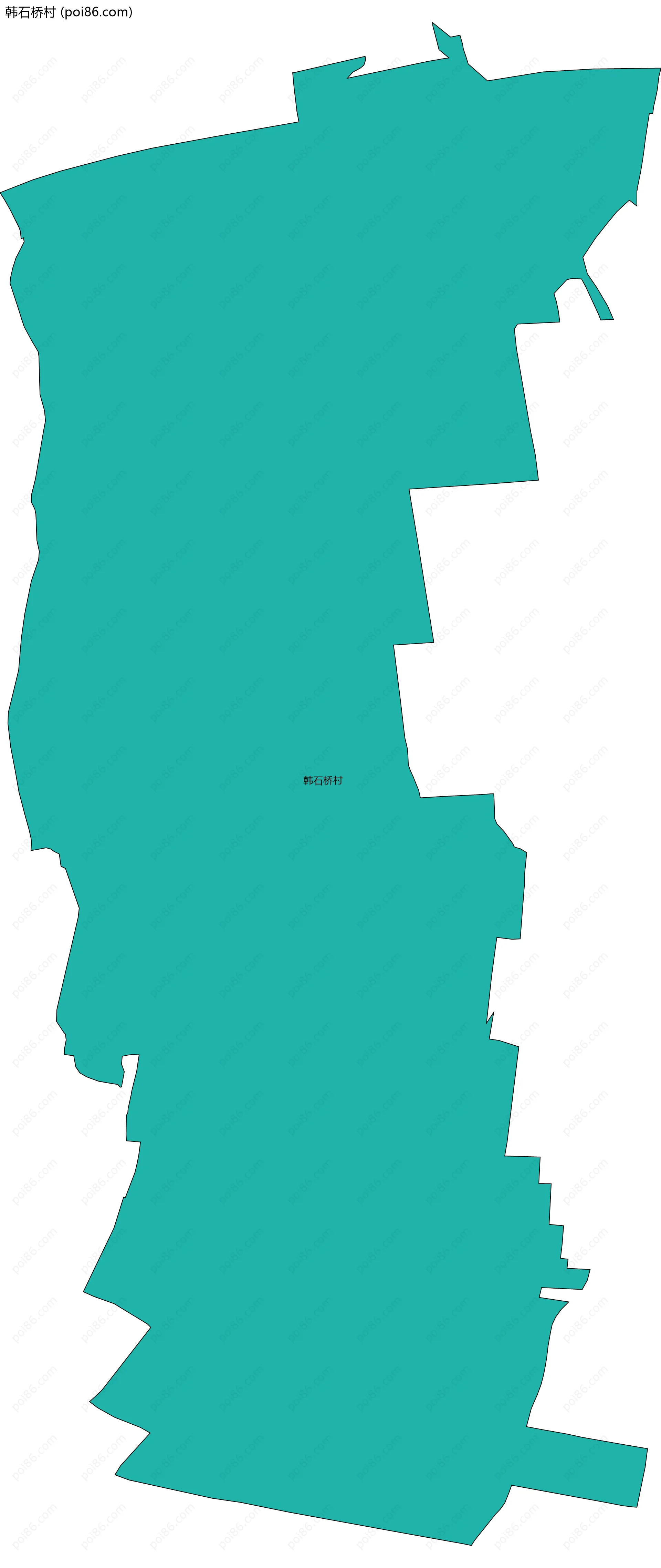 韩石桥村边界地图