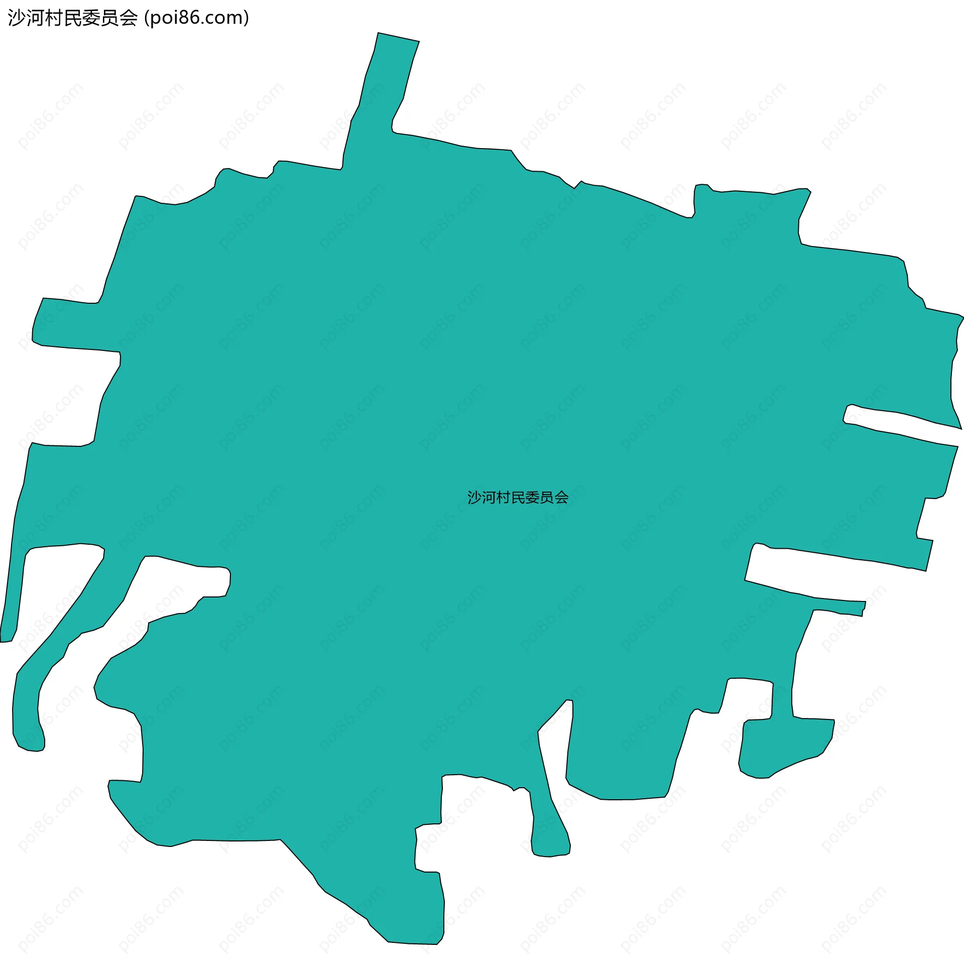 沙河村民委员会边界地图