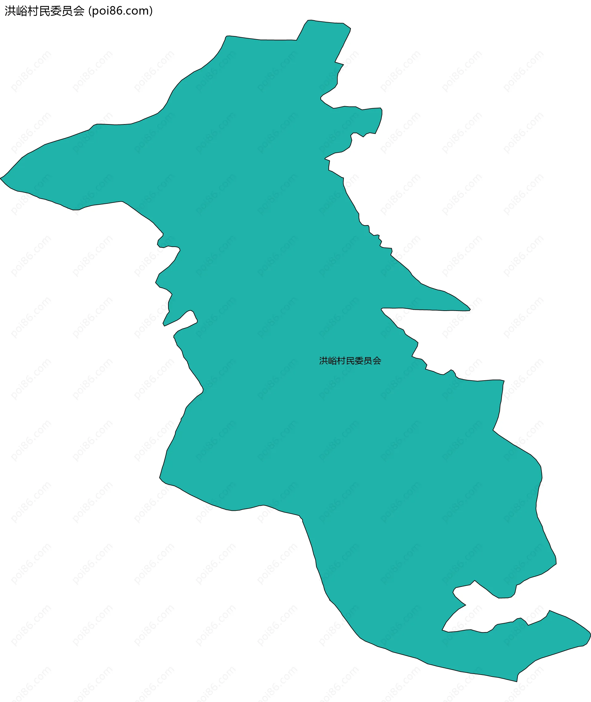 洪峪村民委员会边界地图