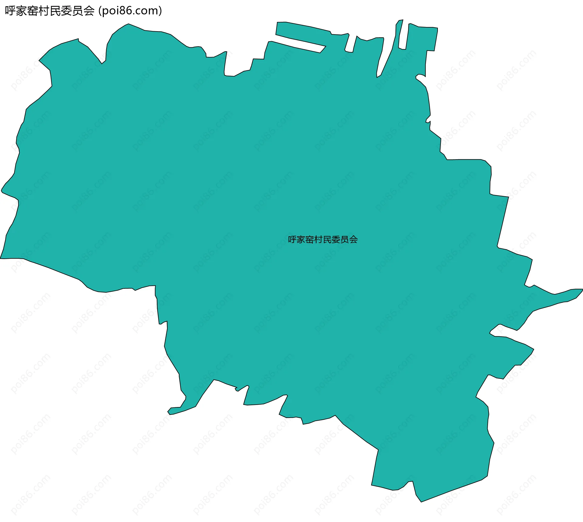 呼家窑村民委员会边界地图