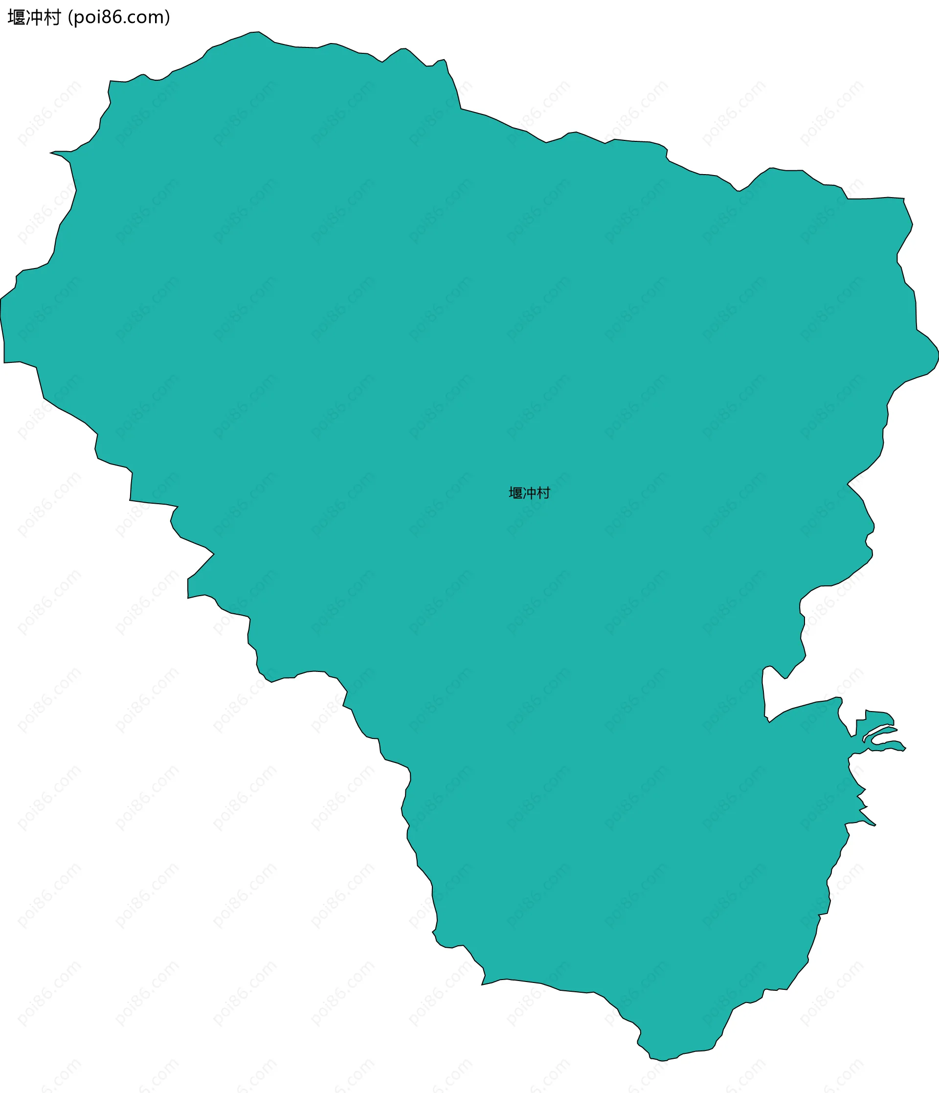 堰冲村边界地图