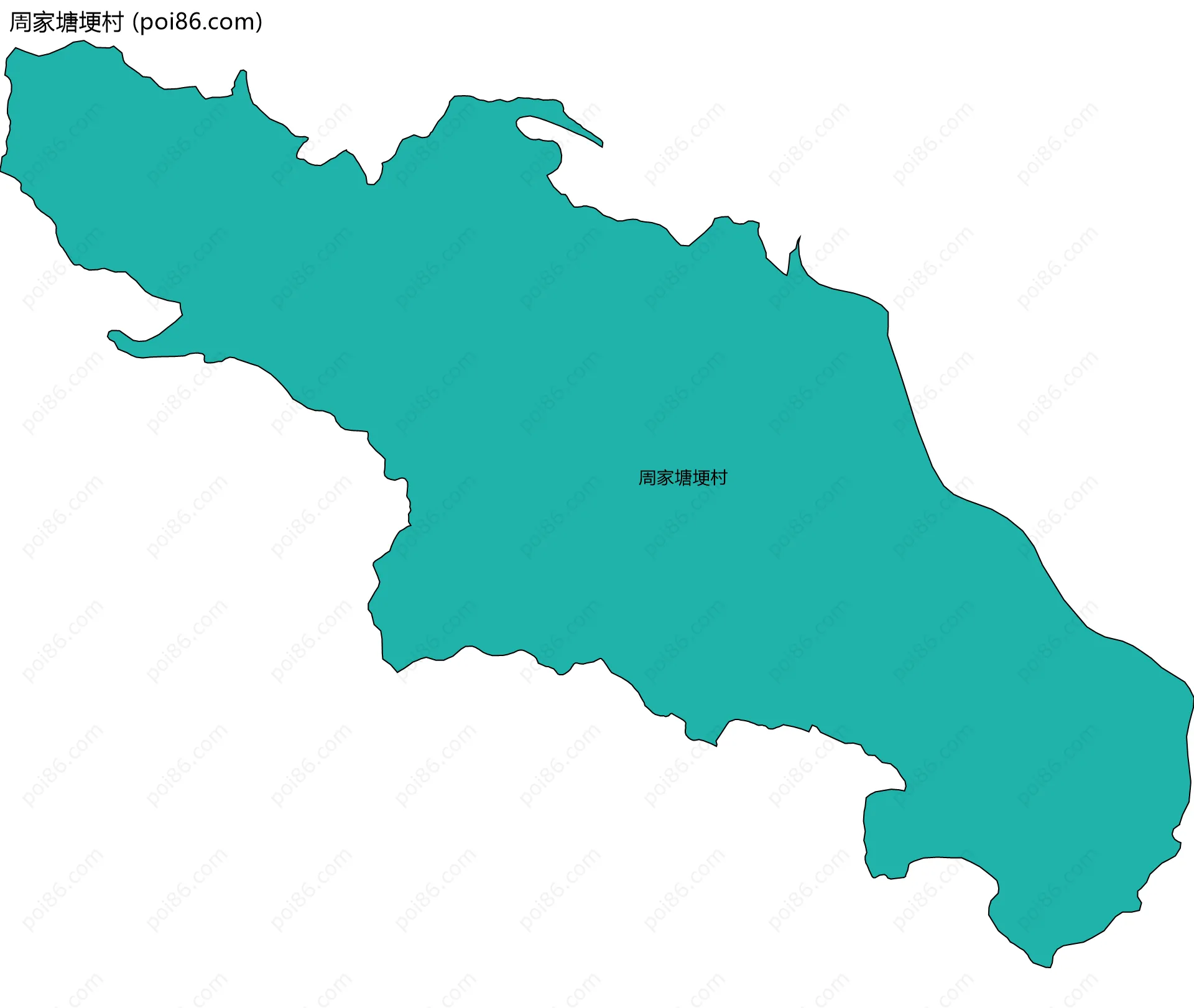 周家塘埂村边界地图