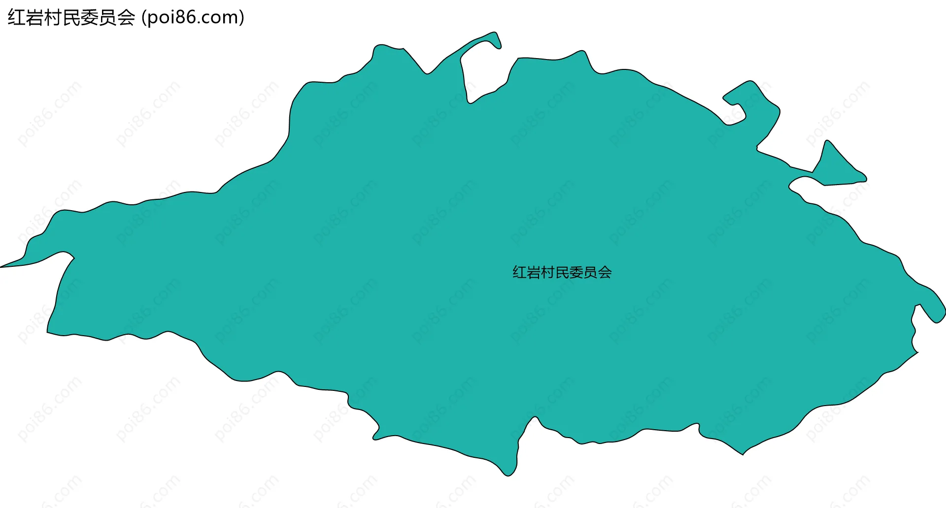 红岩村民委员会边界地图