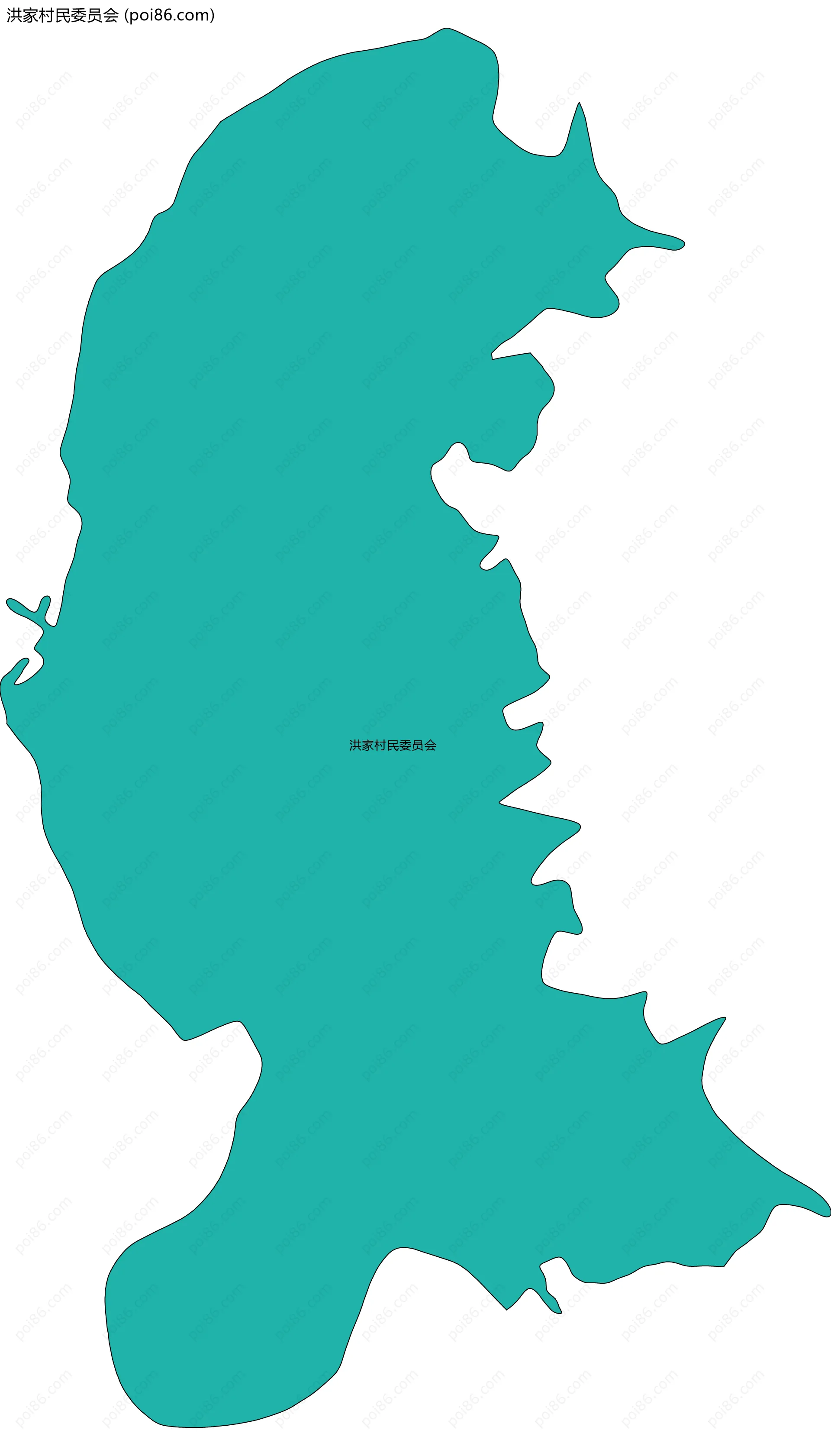 洪家村民委员会边界地图