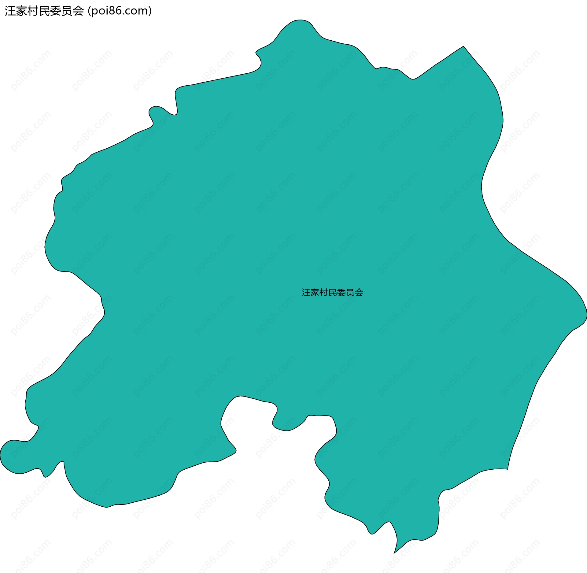 汪家村民委员会边界地图