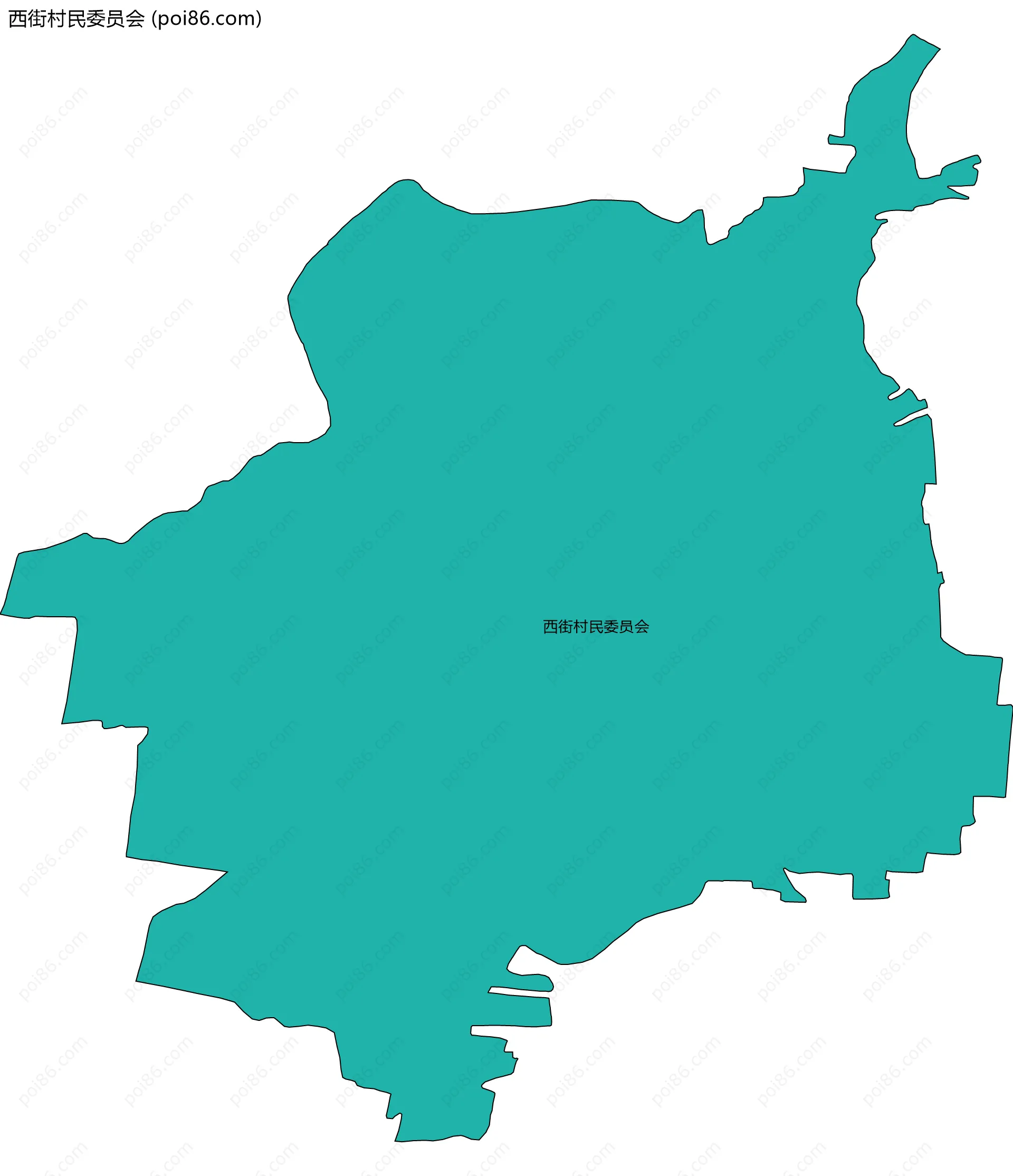 西街村民委员会边界地图