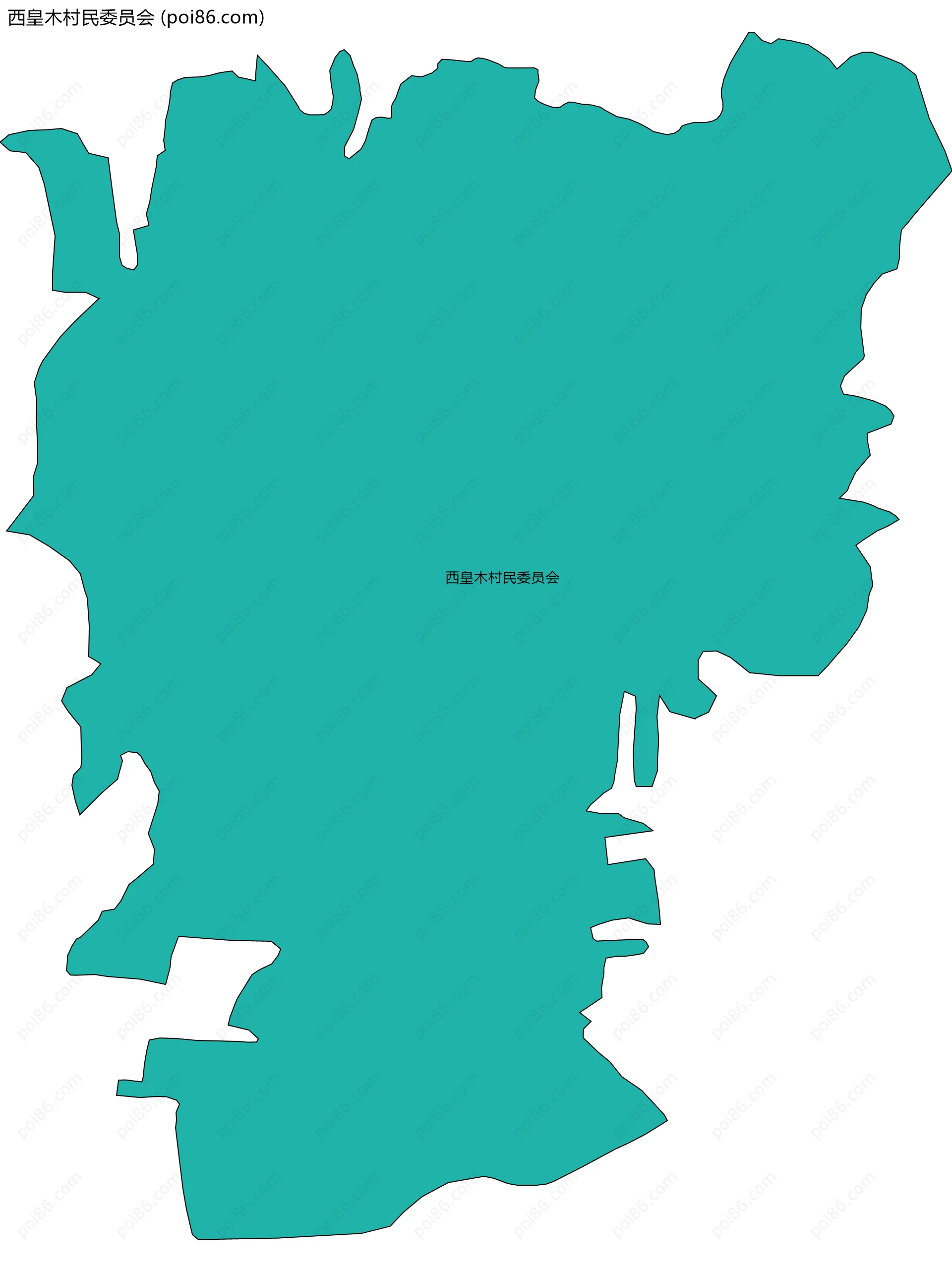 西皇木村民委员会边界地图