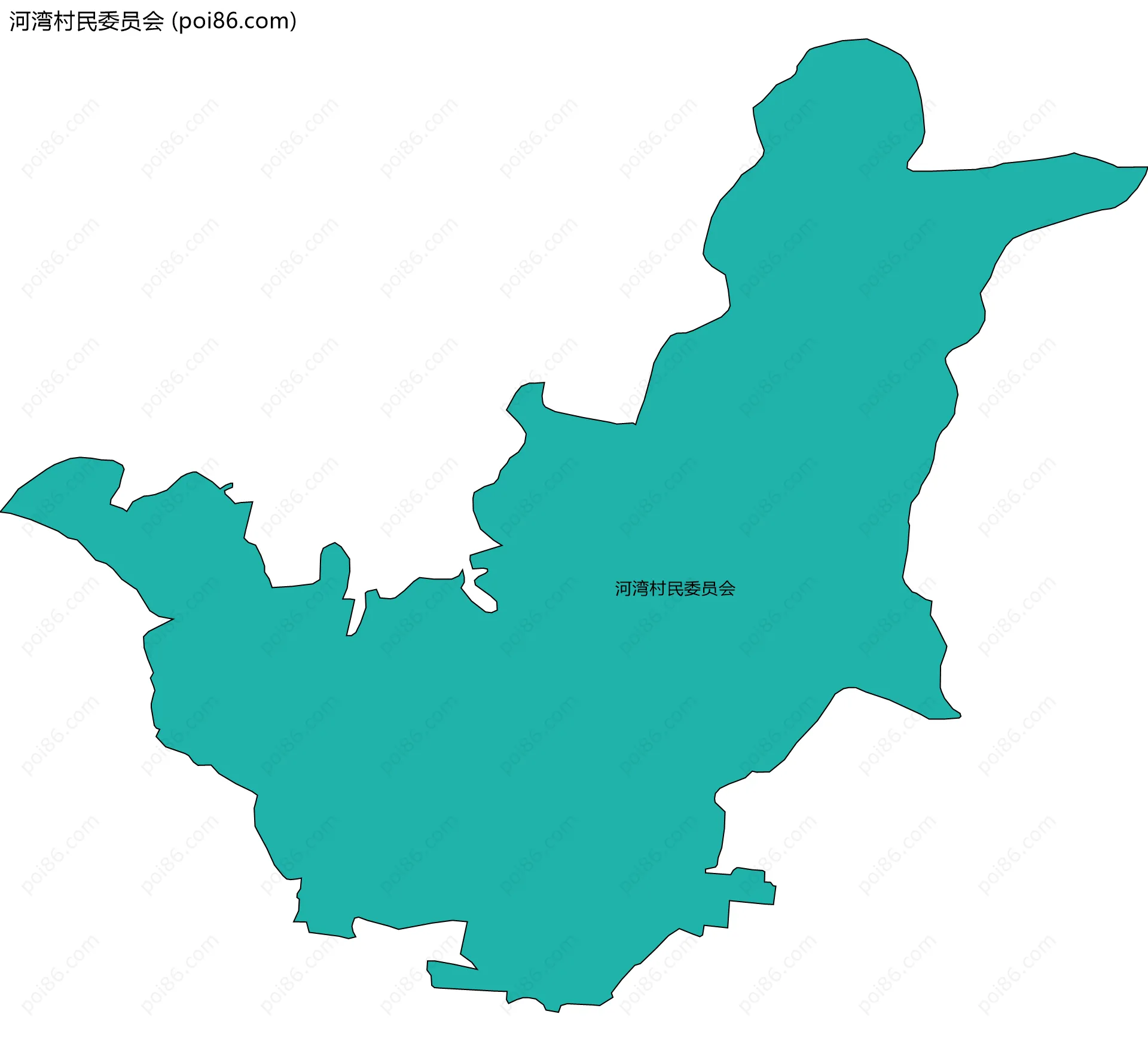 河湾村民委员会边界地图