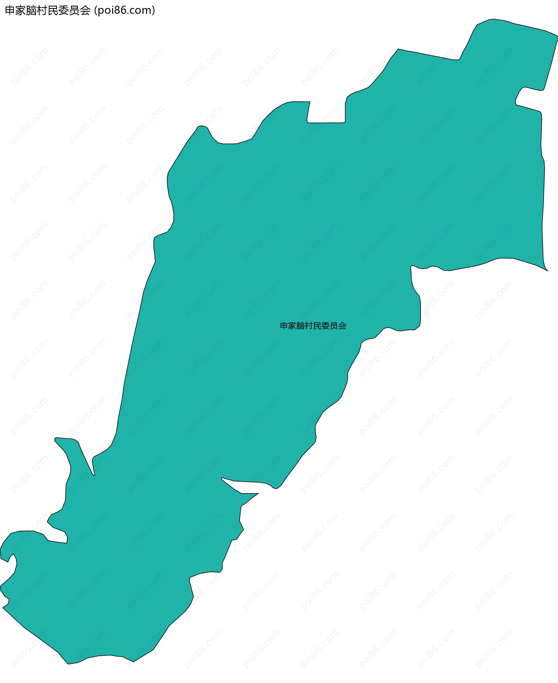 申家脑村民委员会边界地图