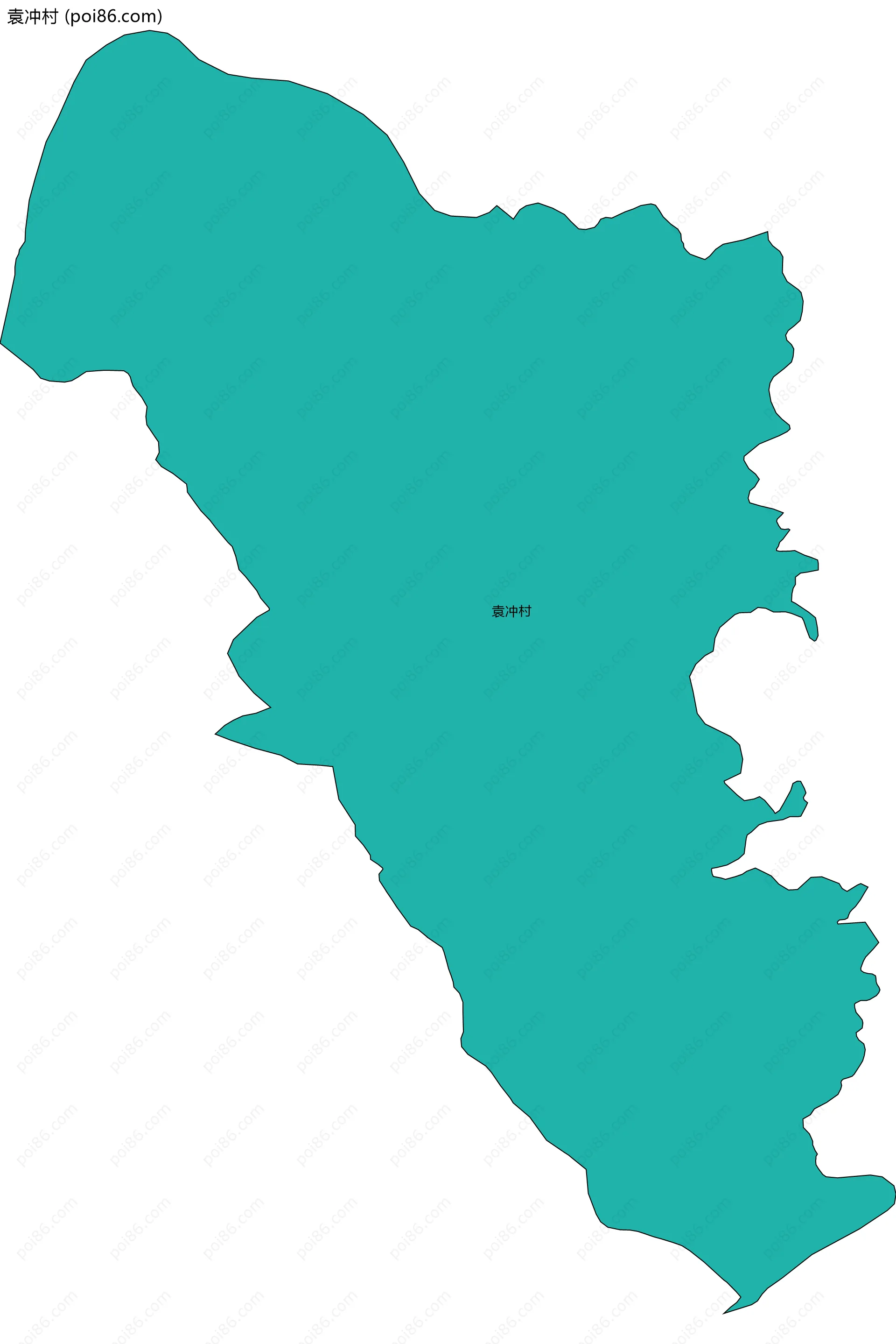 袁冲村边界地图