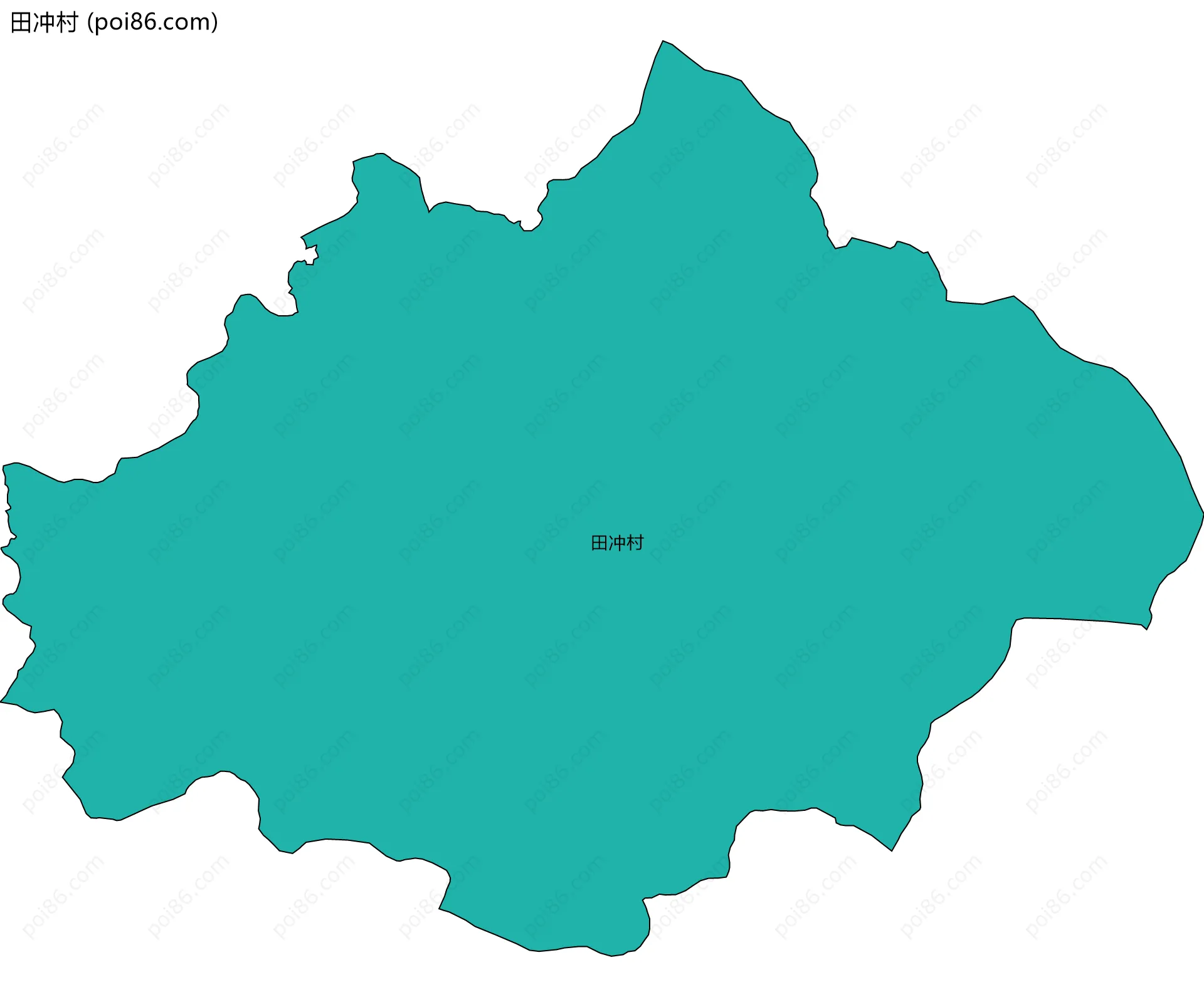 田冲村边界地图