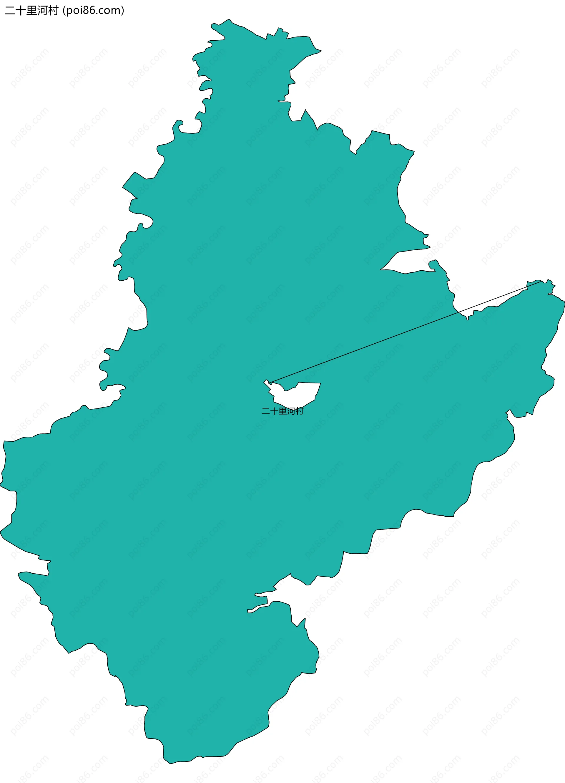 二十里河村边界地图