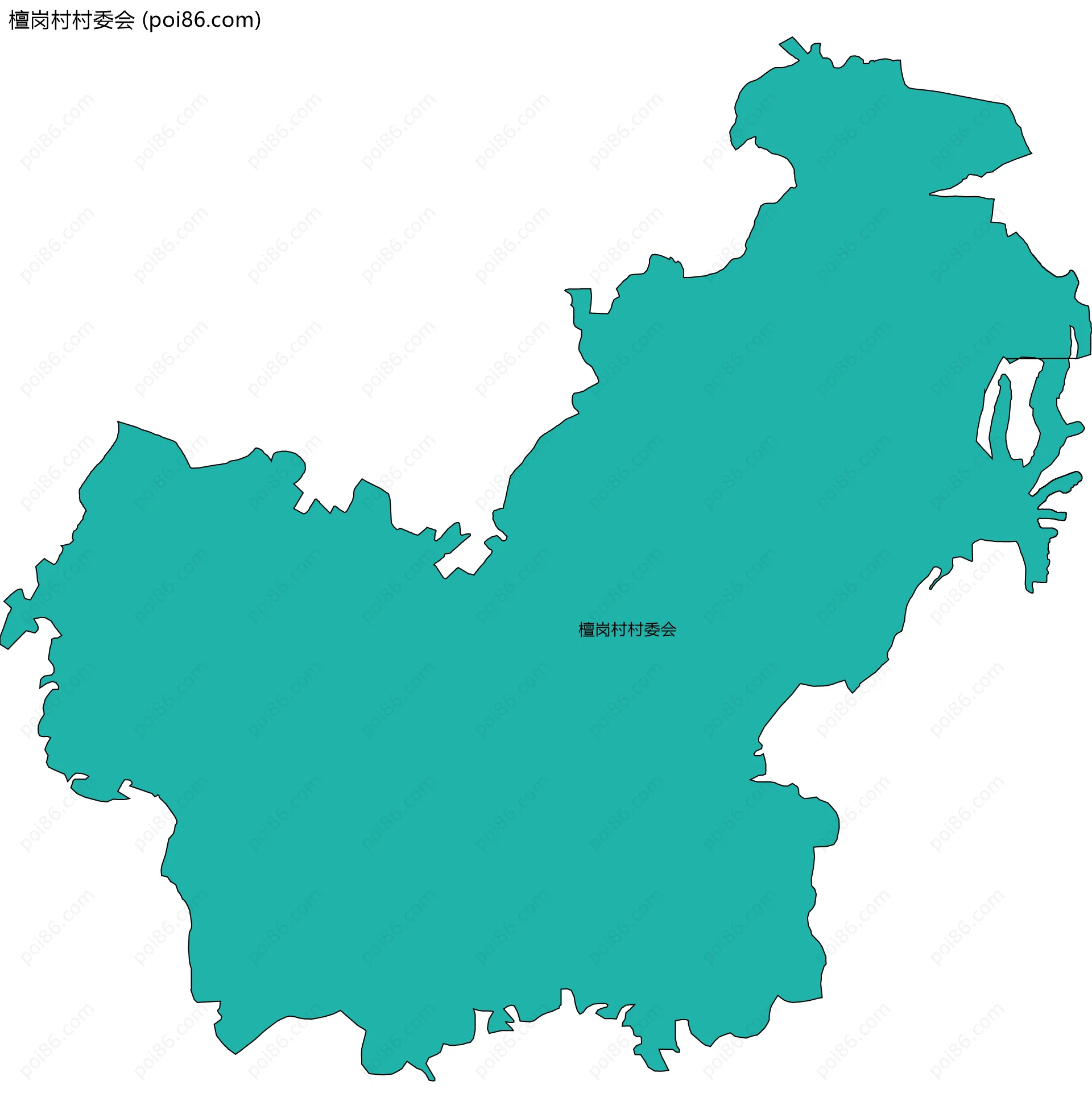 檀岗村村委会边界地图