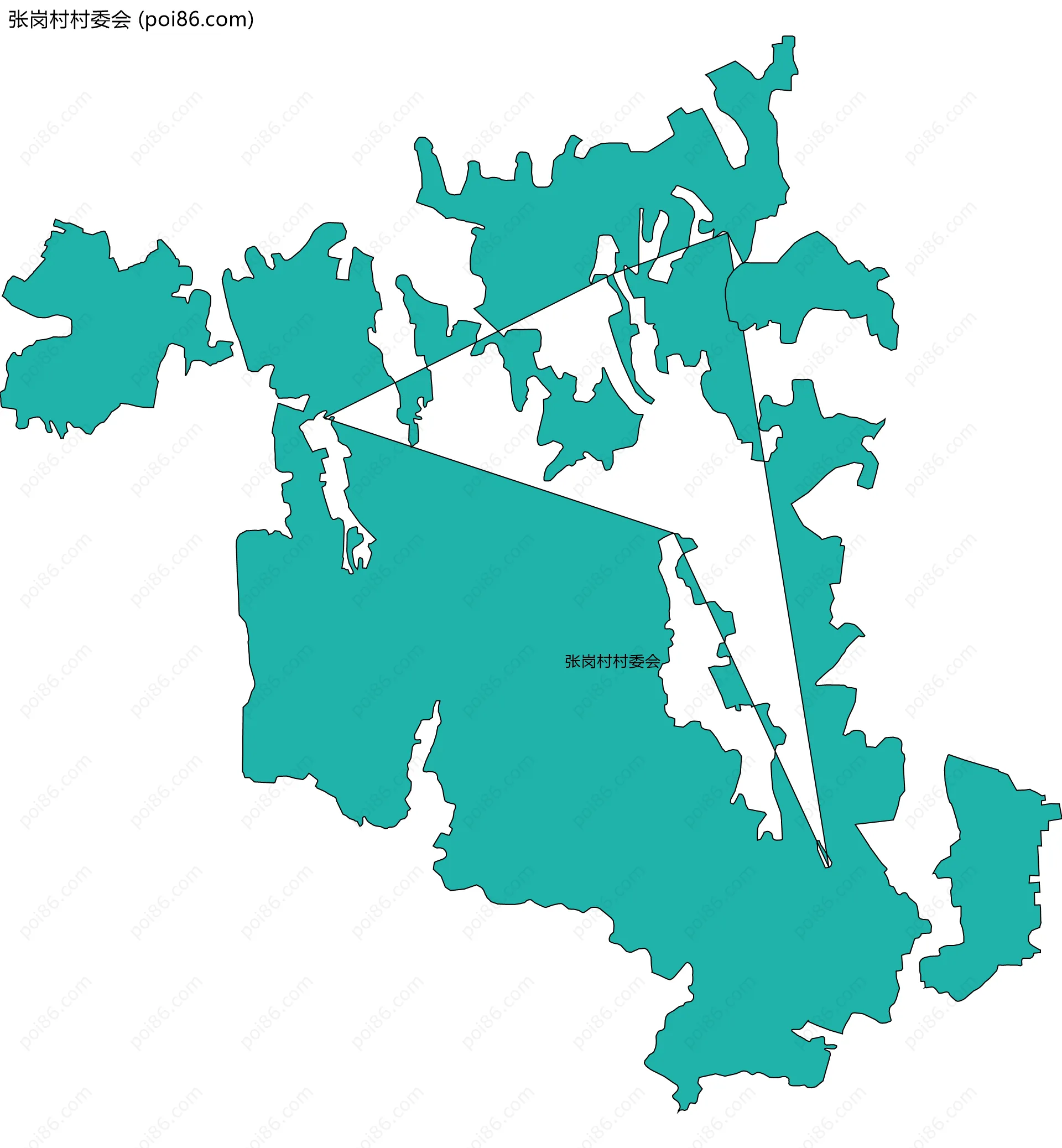 张岗村村委会边界地图